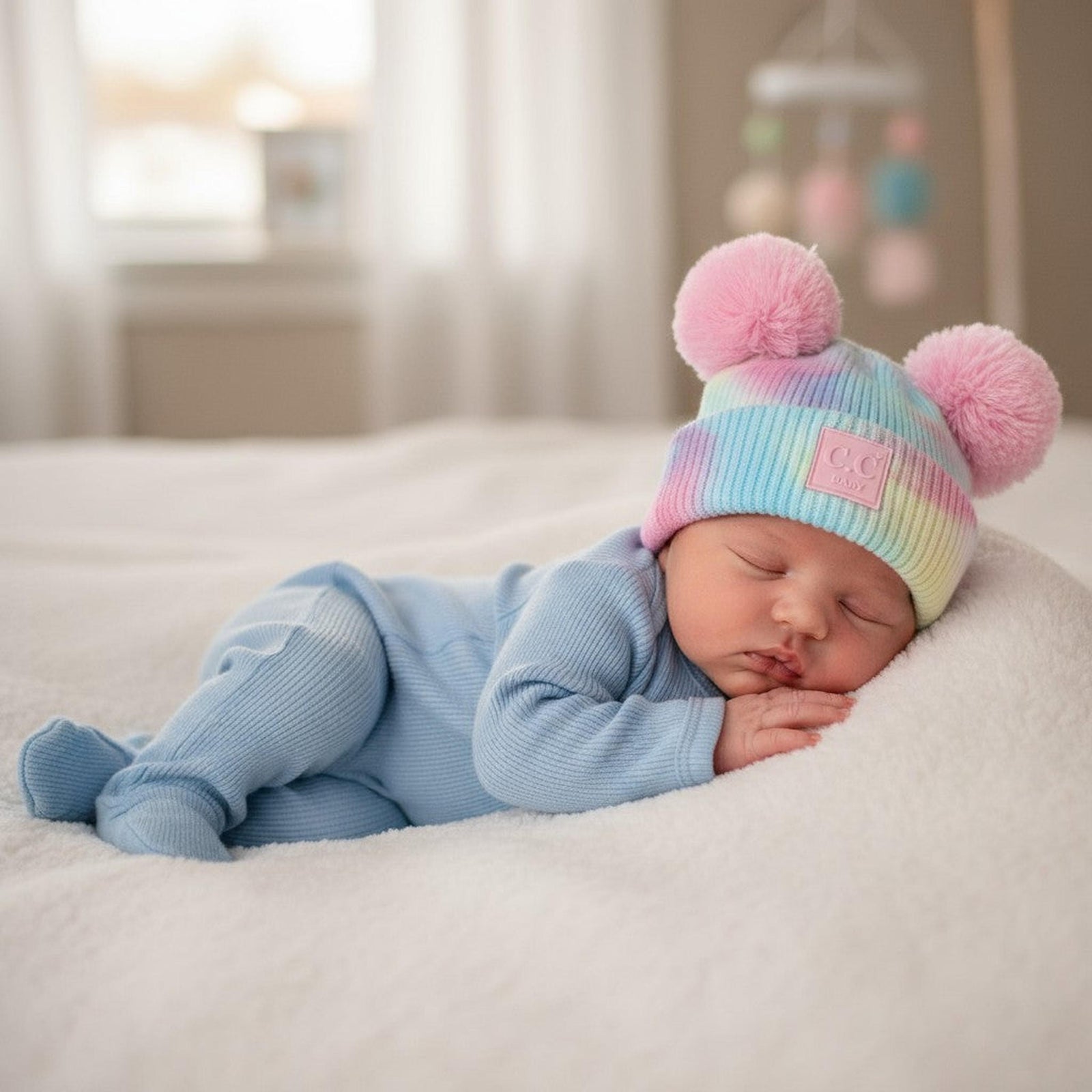 CC Baby Pom Pom Tie-Dye Beanies Hats