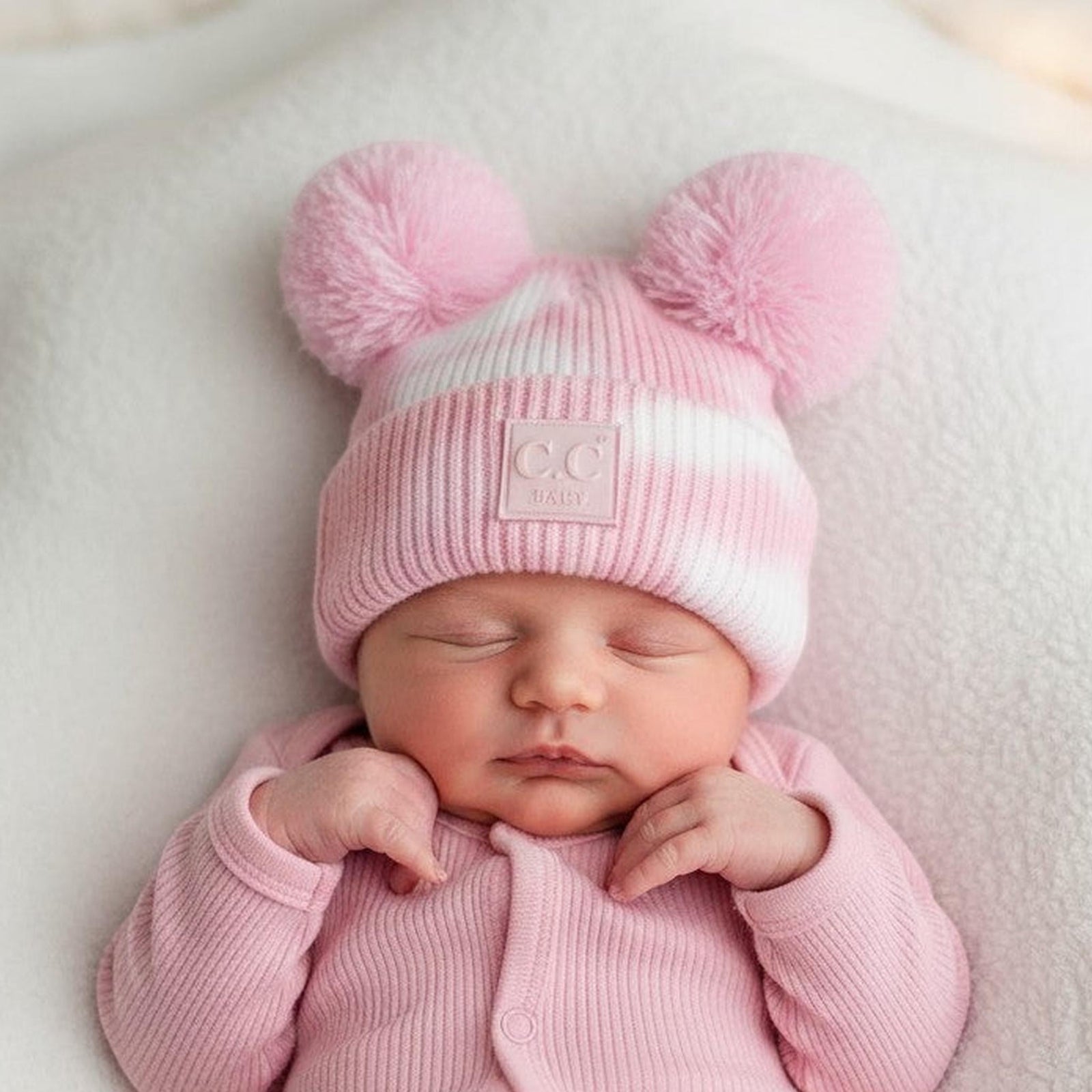 CC Baby Pom Pom Tie-Dye Beanies Hats