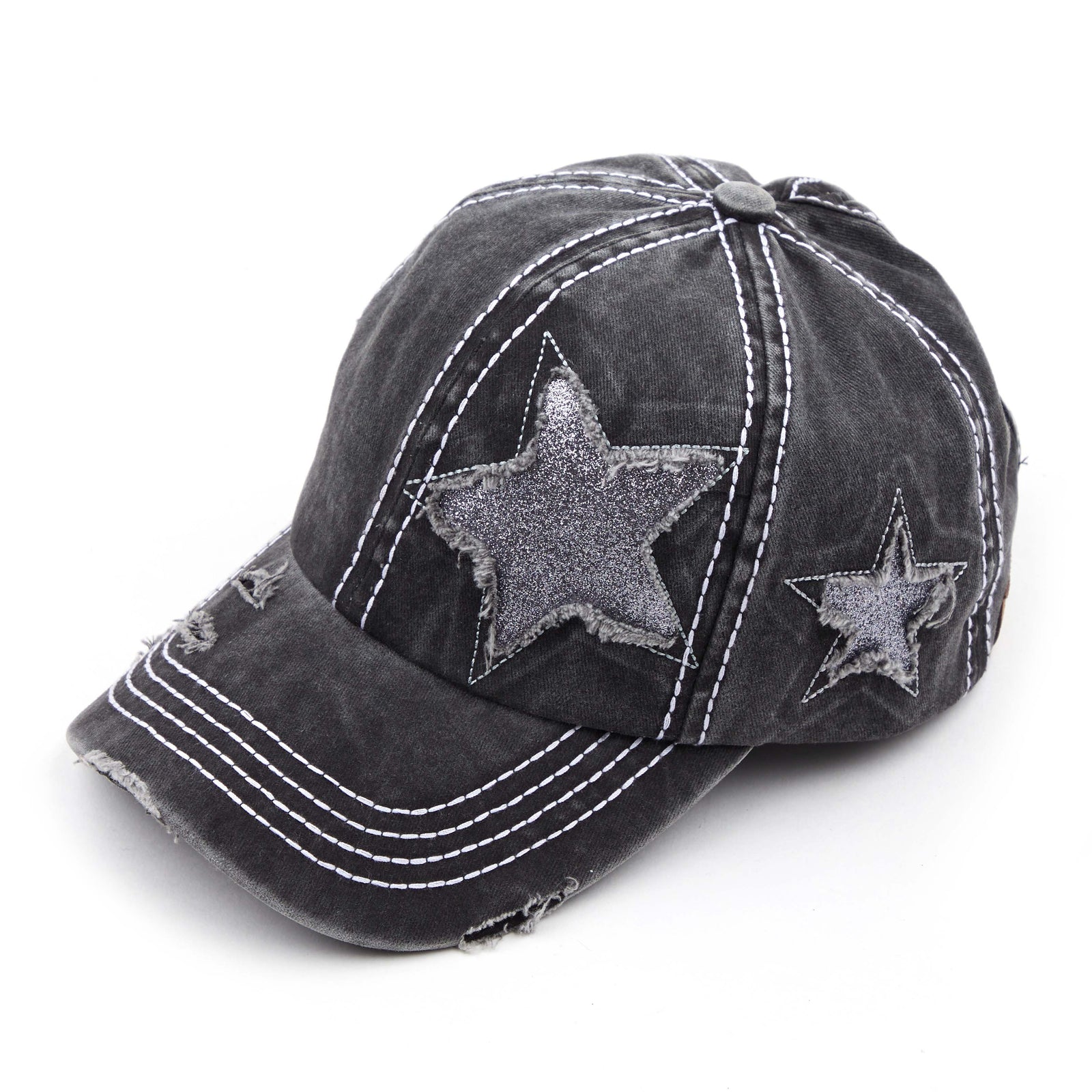 CC Trending Star Messy Bun Pony Cap Women, Teens and Kids Trucker Hats