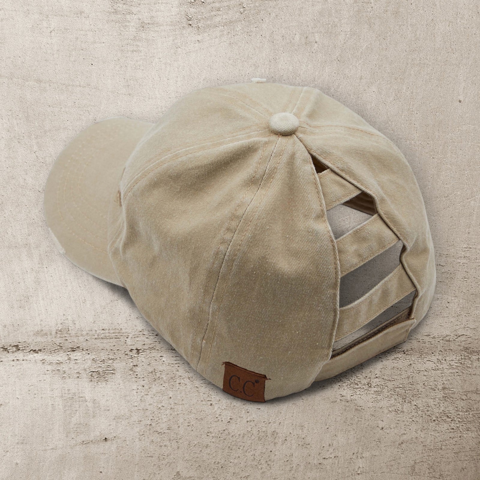 C.C® Criss Cross Ponytail Cap - Women's Cotton Baseball Hat for Ponytails & Braids