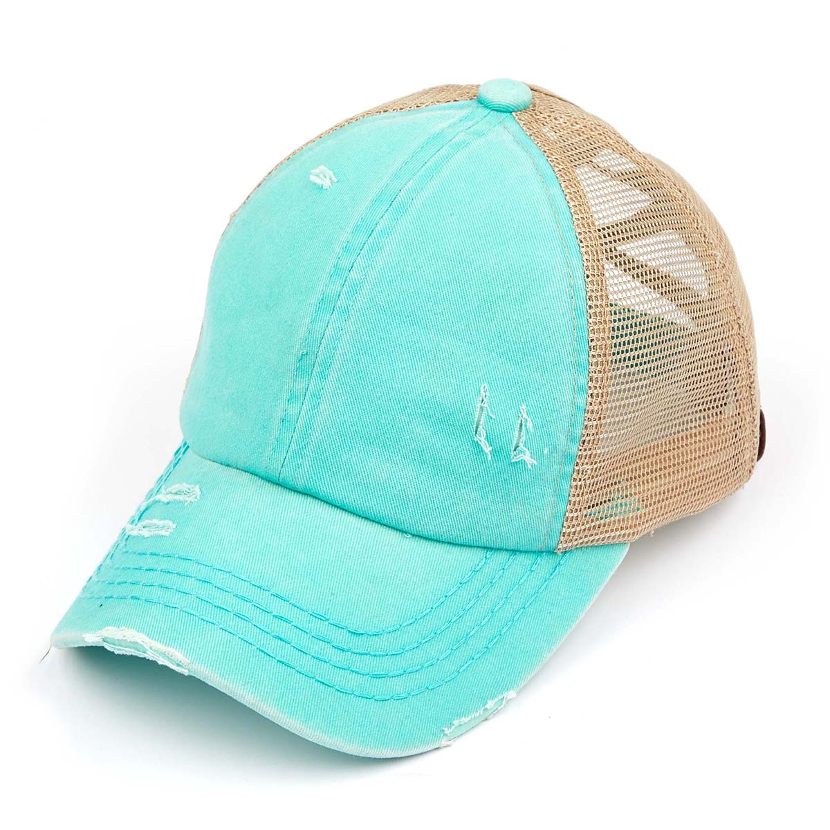C.C® Multi-Level Criss Cross Ponytail Cap - Women's Baseball Hat for Braids & Buns