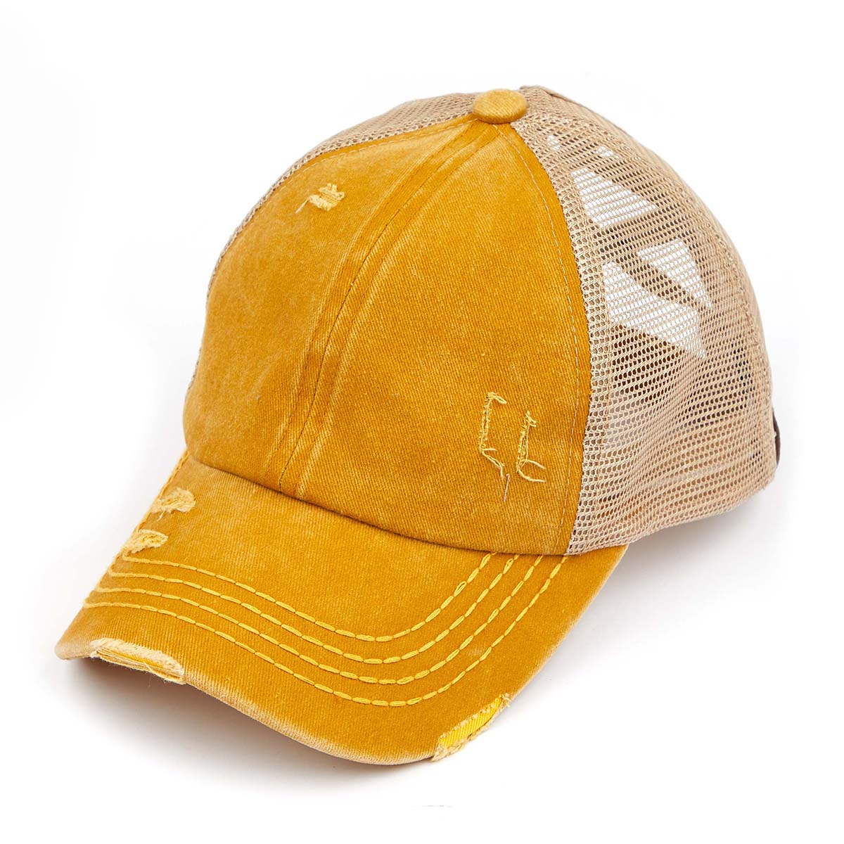 C.C® Multi-Level Criss Cross Ponytail Cap - Women's Baseball Hat for Braids & Buns