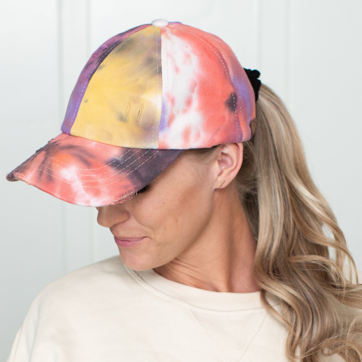 C.C® Criss Cross Ponytail Cap - Women's Cotton Baseball Hat for Ponytails & Braids