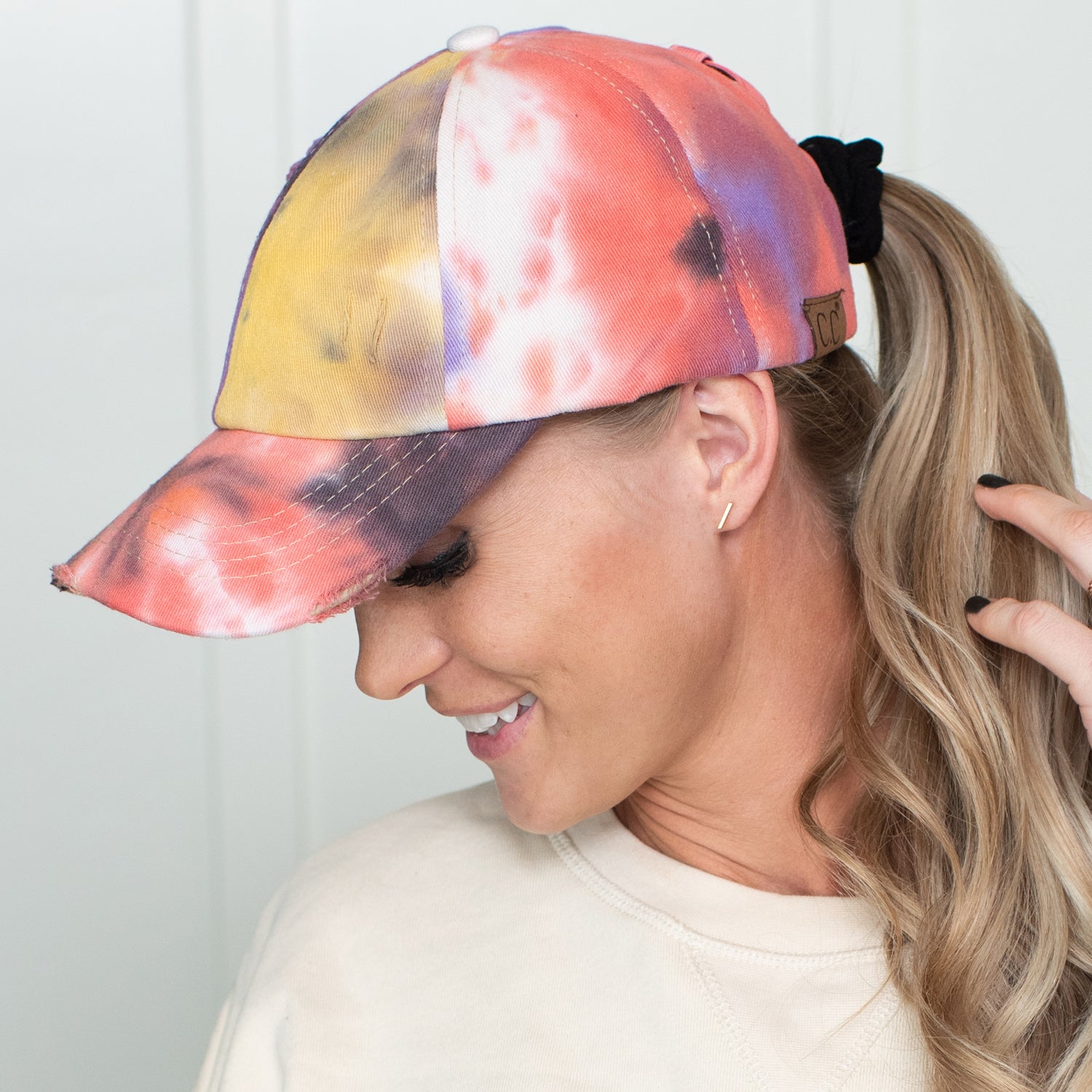 C.C® Criss Cross Ponytail Cap - Women's Cotton Baseball Hat for Ponytails & Braids