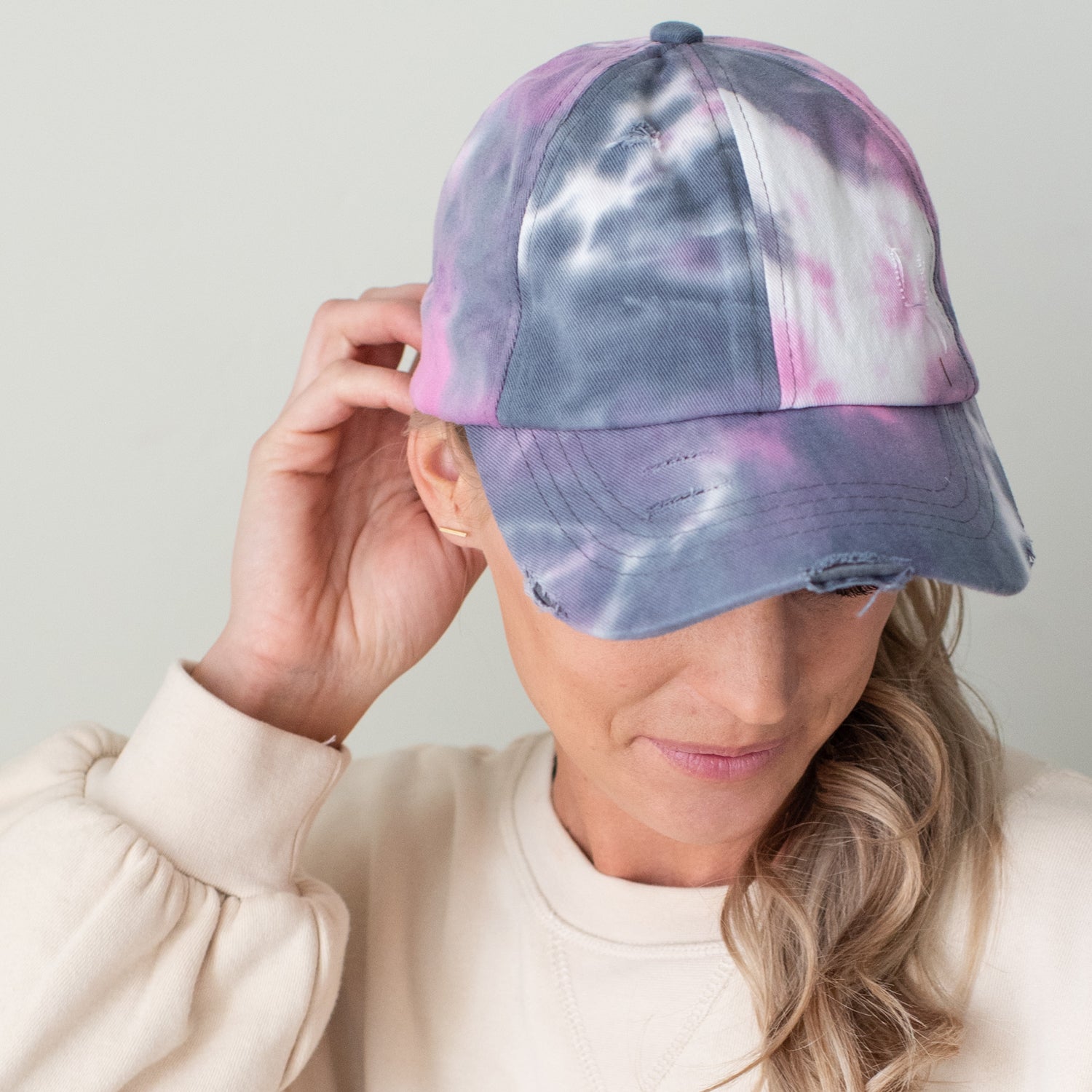 C.C® Criss Cross Ponytail Cap - Women's Cotton Baseball Hat for Ponytails & Braids