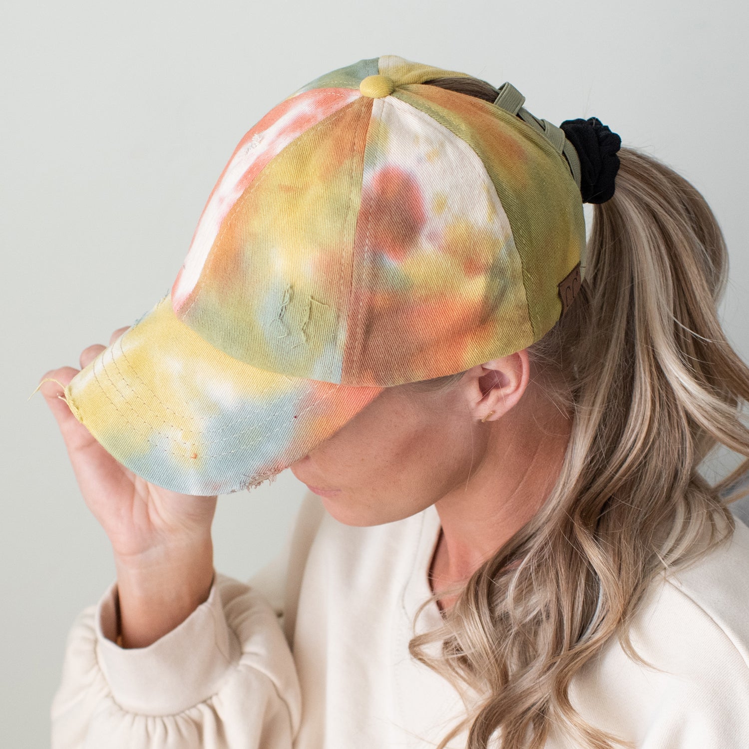 C.C® Criss Cross Ponytail Cap - Women's Cotton Baseball Hat for Ponytails & Braids