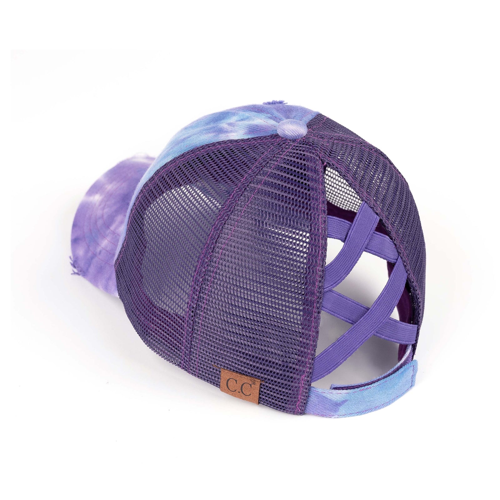 C.C® Multi-Level Criss Cross Ponytail Cap - Women's Baseball Hat for Braids & Buns