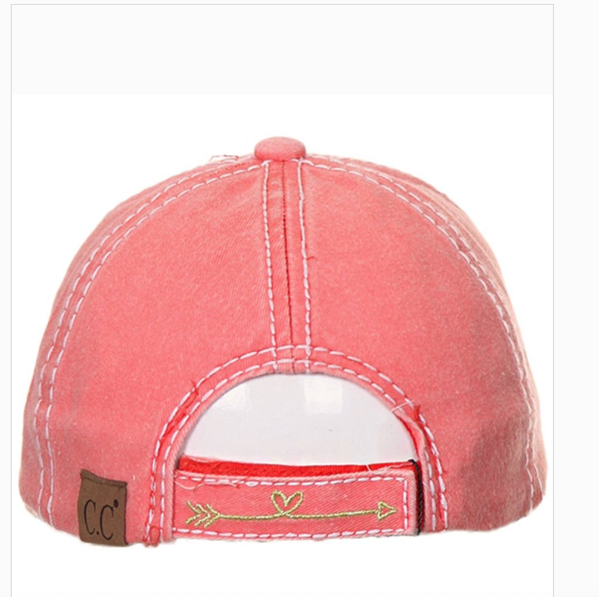Pink baseball cap with a brand logo on a white background