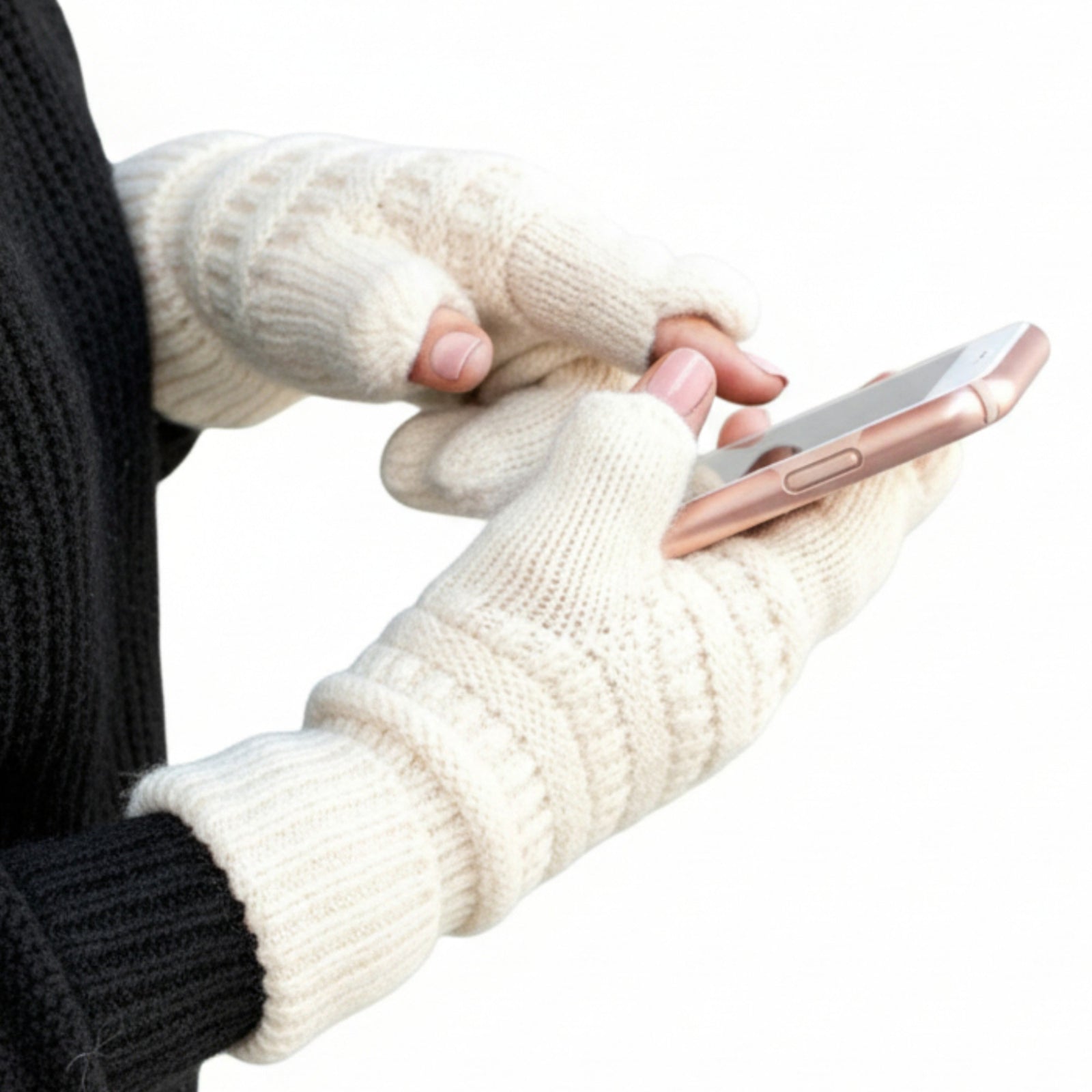 C.C® Touchscreen Compatible Gloves - Cable Knit Winter Gloves for Women & Men