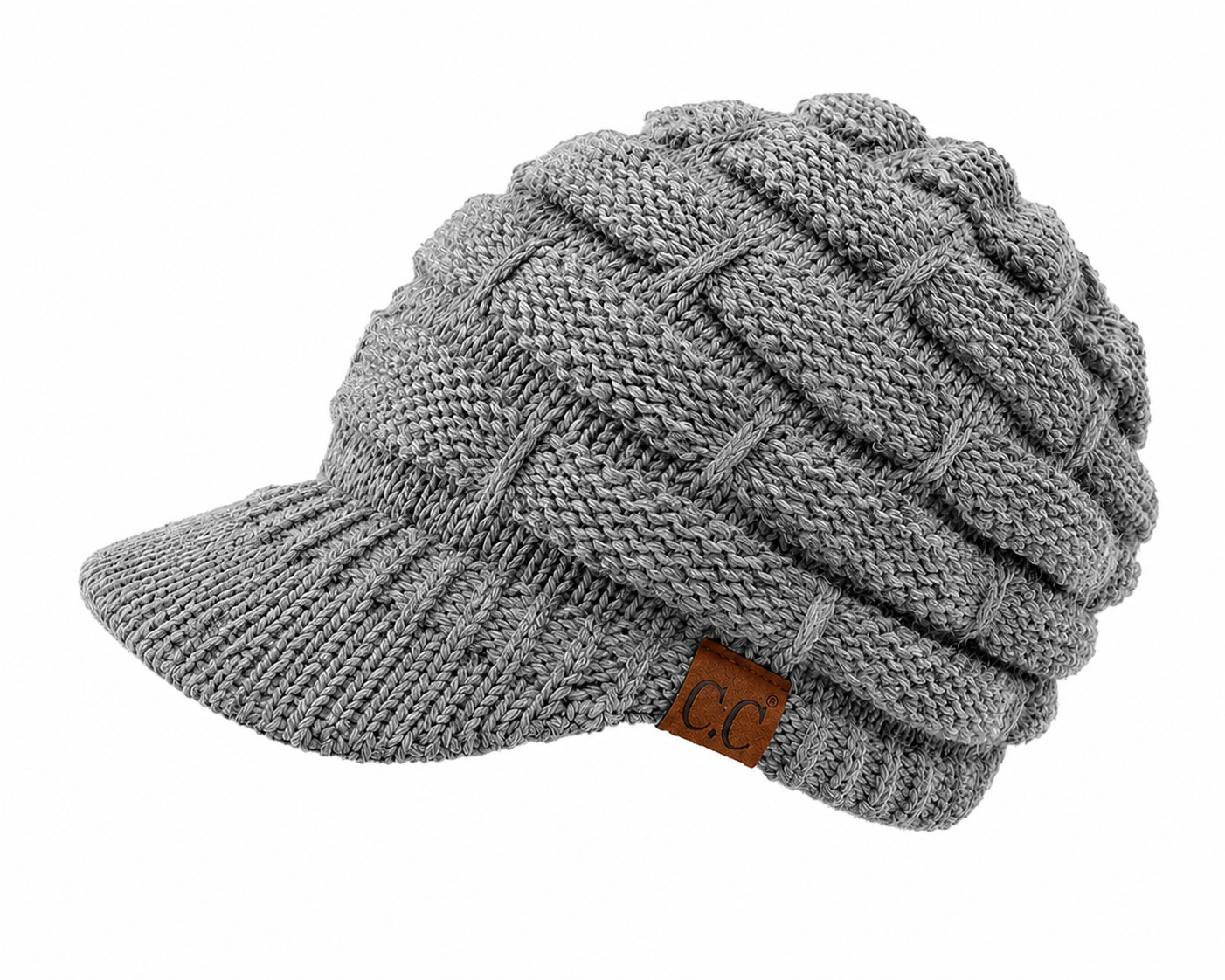 C.C Ribbed Knit Brimmed Beanie Hat