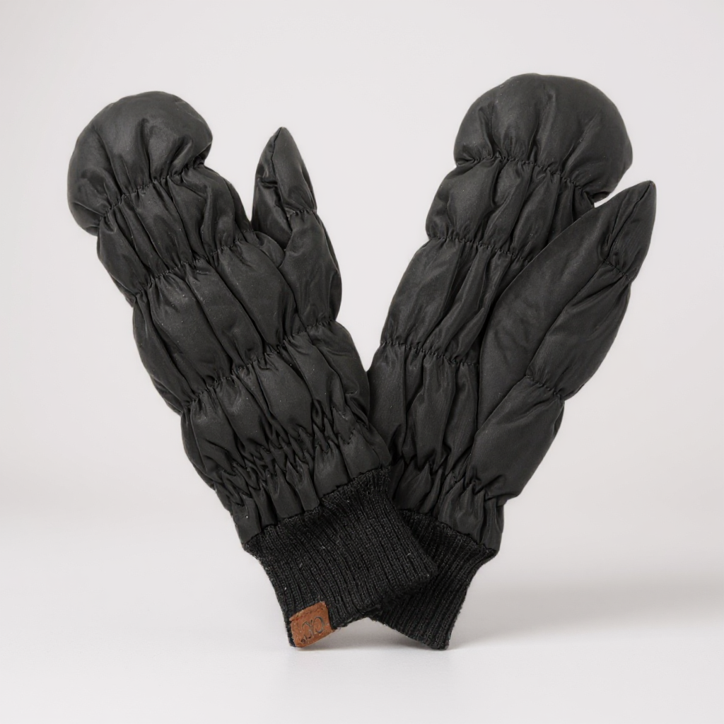 CC Quilted Mittens - Windproof Fleece Lined Winter Gloves for Women & Men