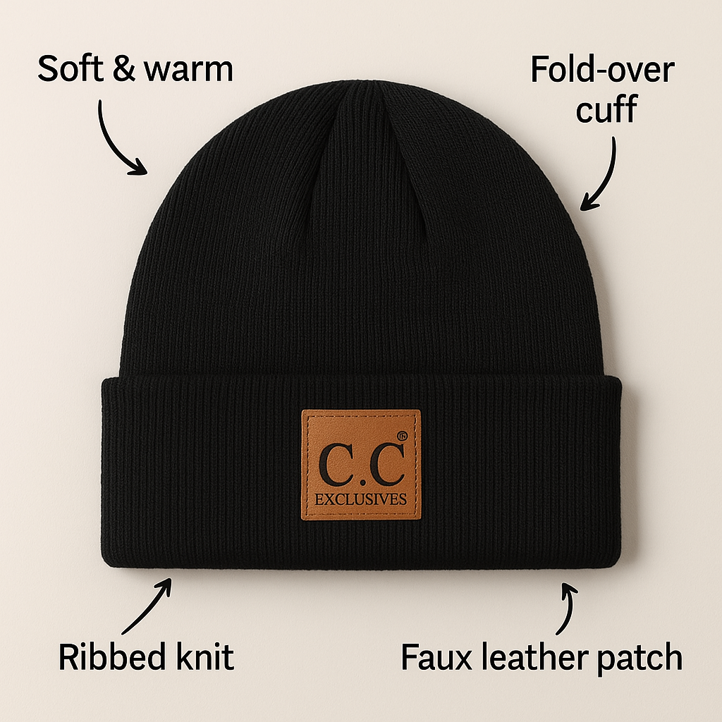 CC Everyday Beanie - Unisex Ribbed Knit Winter Hat Multicolor