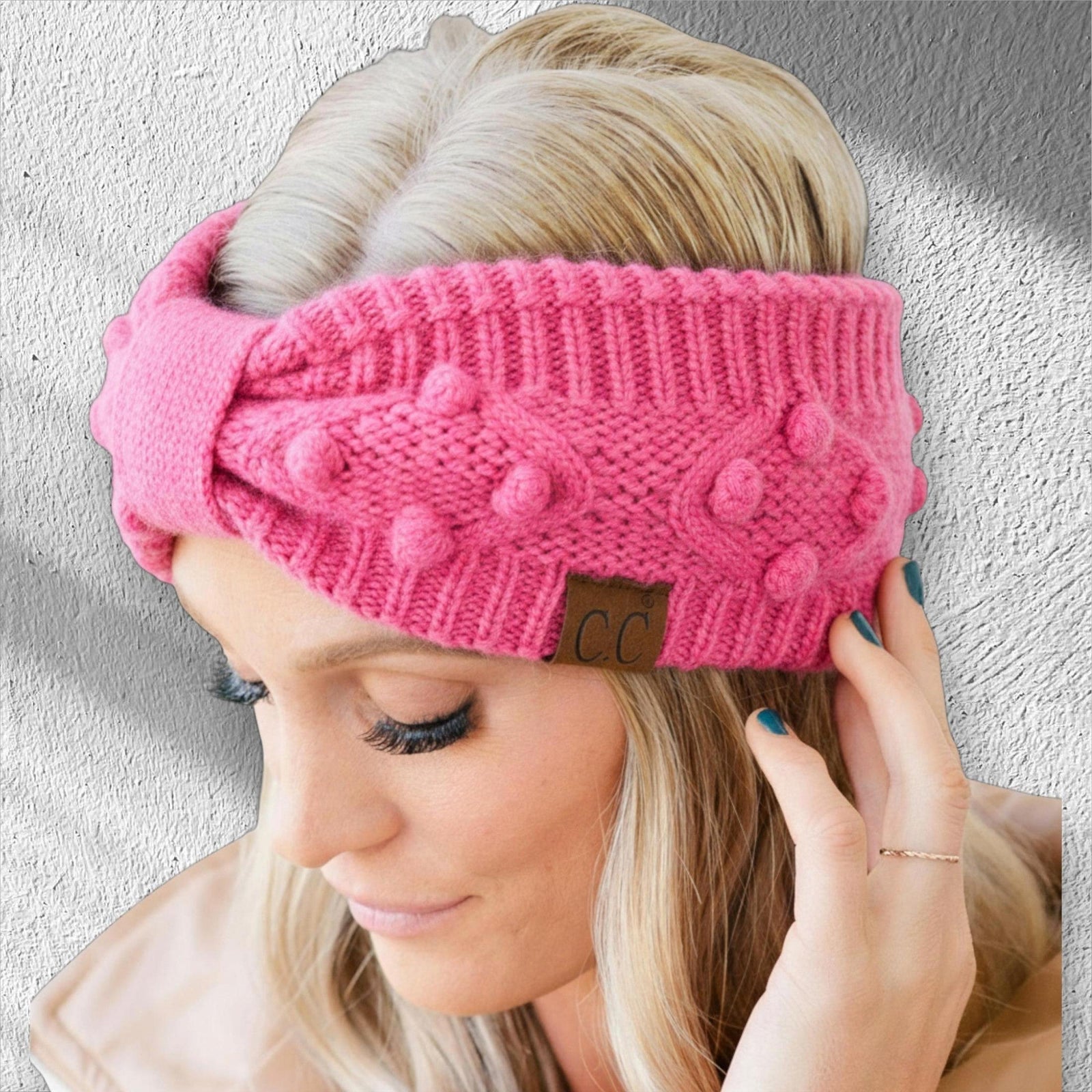 CC Crafted Pom Detail Head Wrap