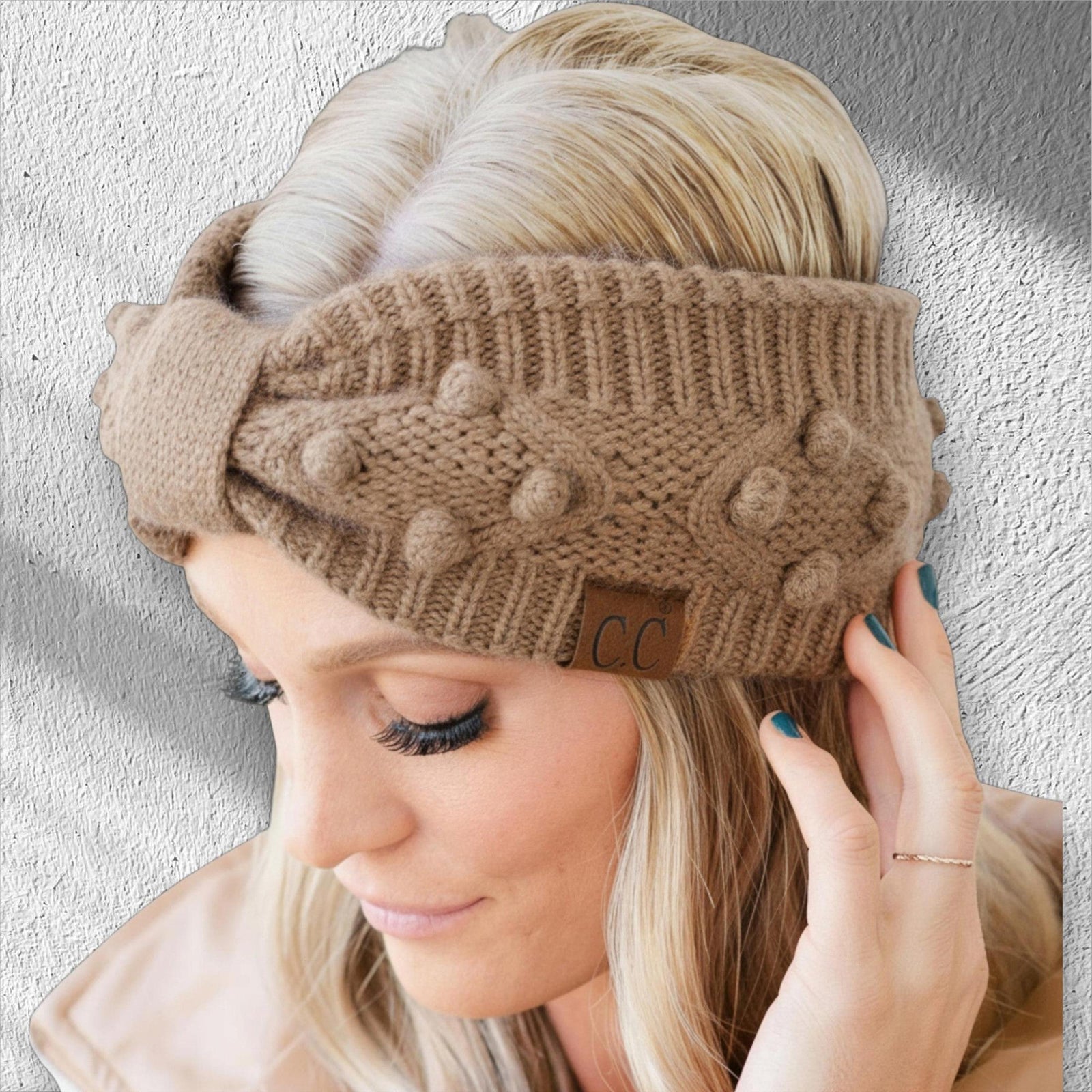 CC Crafted Pom Detail Head Wrap