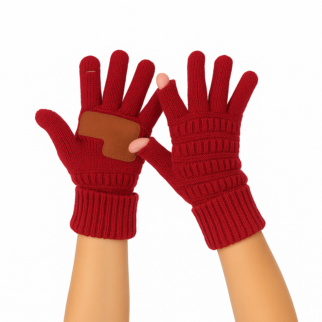 C.C® Touchscreen Compatible Gloves - Cable Knit Winter Gloves for Women & Men