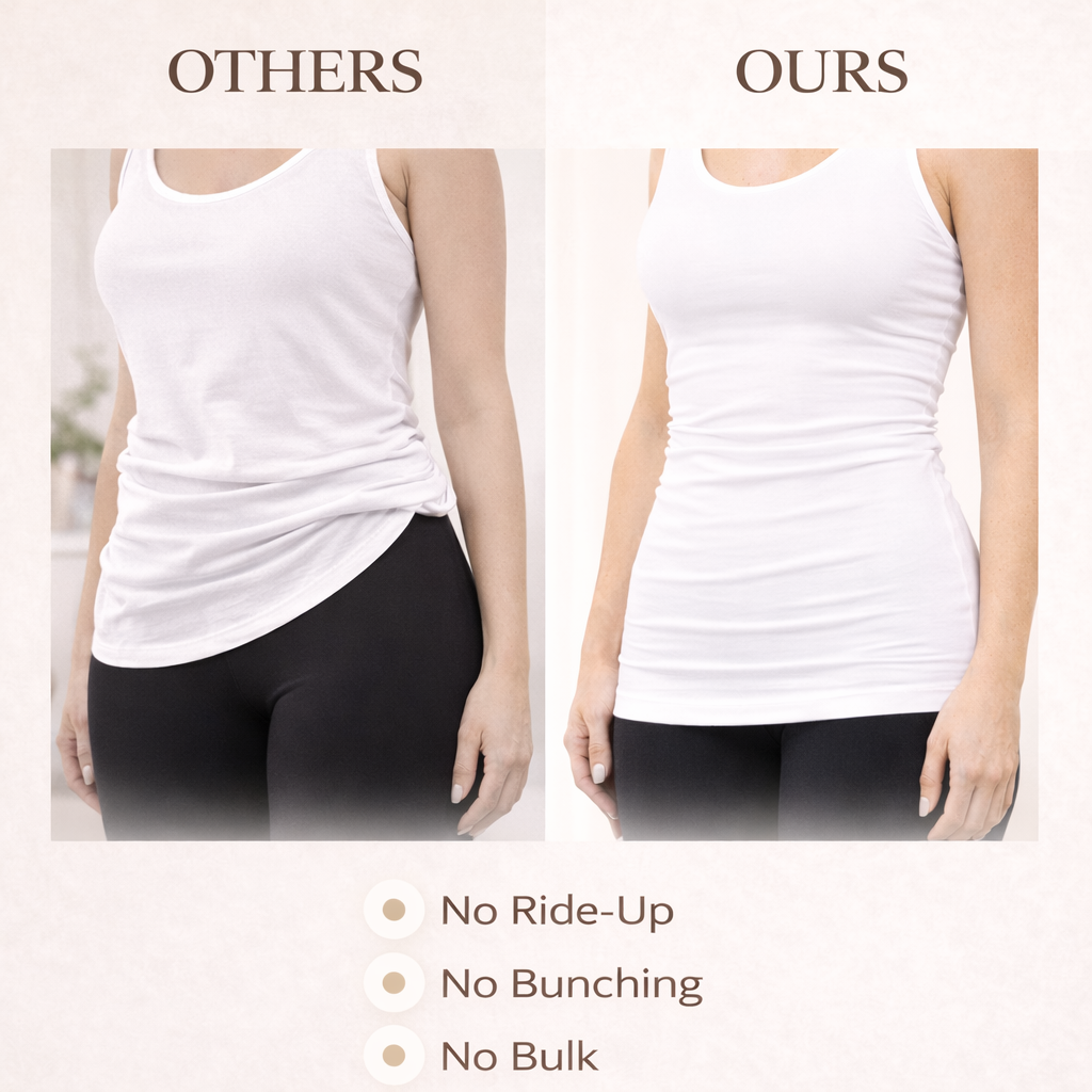 Extra Long Layering Racerback Tank - Seamless Stretch Racerback Tank