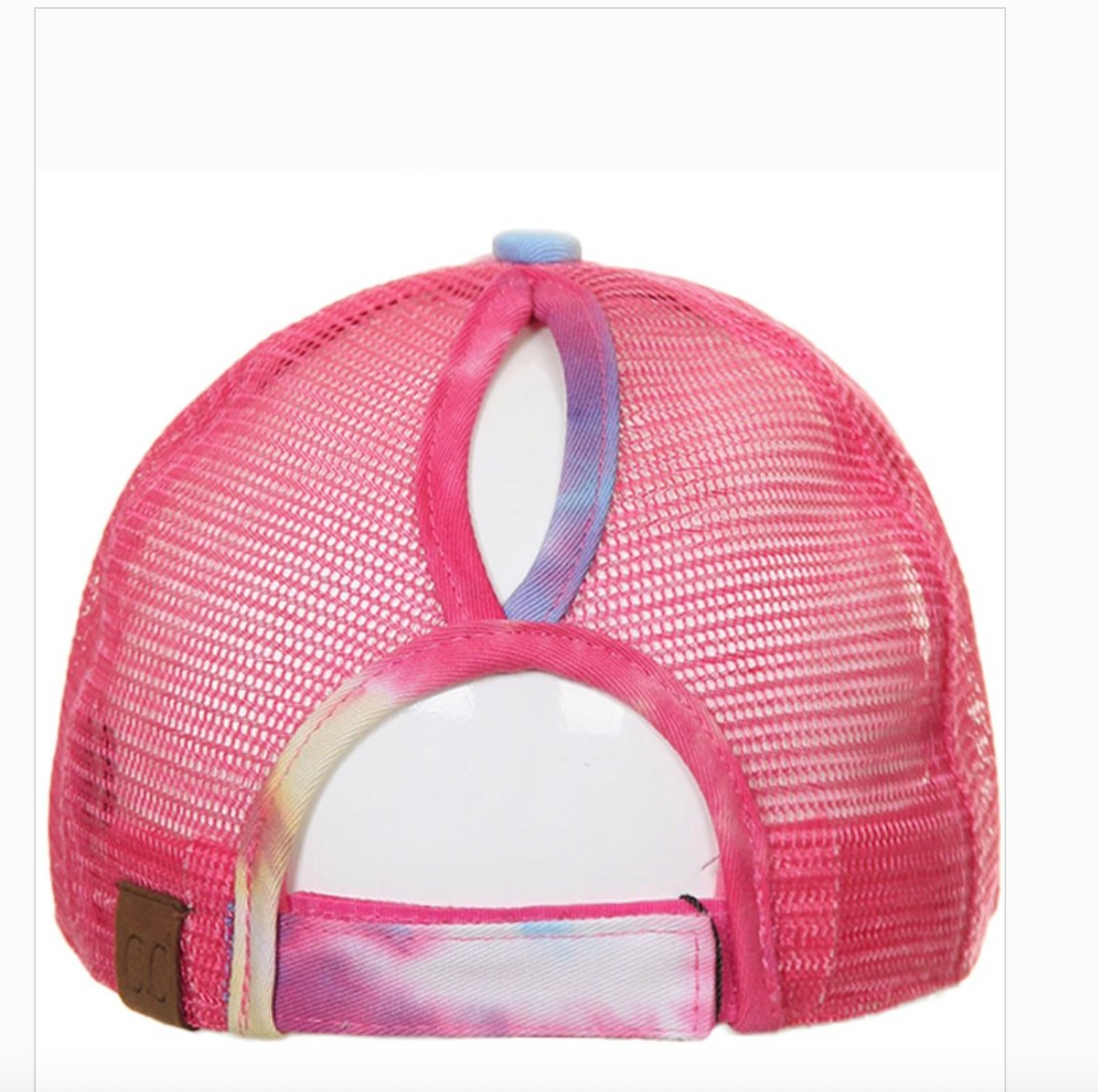 C.C® Tie-Dye Ponytail Cap — Messy Bun Baseball Hat for Women, Teens & Kids