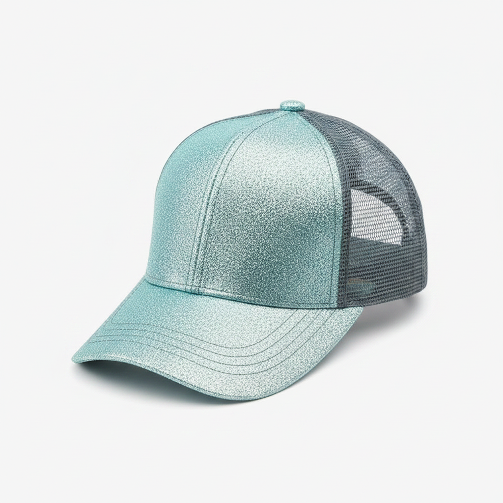 C.C® Glitter Ponytail Cap — Messy Bun Baseball Hat for Women & Teens
