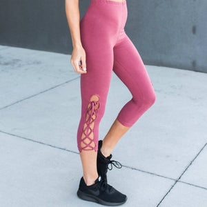 Ultra Soft Lace Up Crop Leggings - Truly Contagious