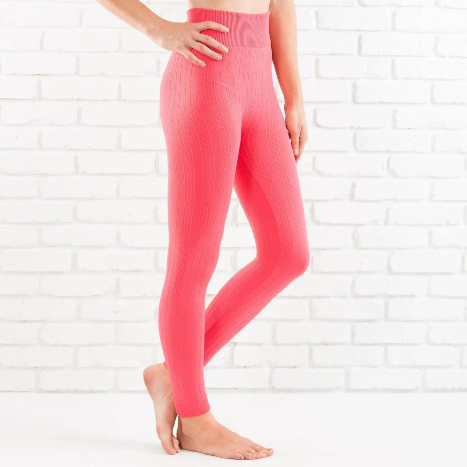 Cable Knit Fleece Lined Leggings | ( Sofra ) - Truly Contagious