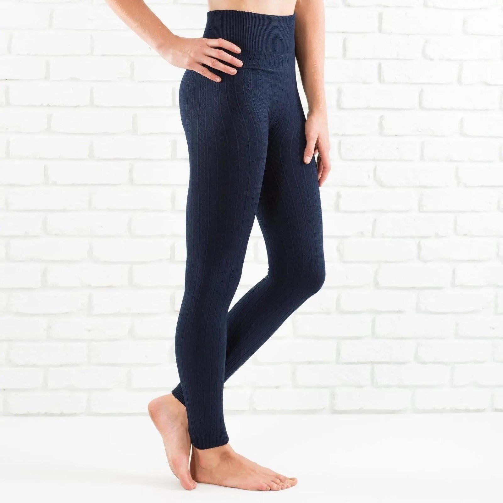 Cable Knit Fleece Lined Leggings | ( Sofra ) - Truly Contagious