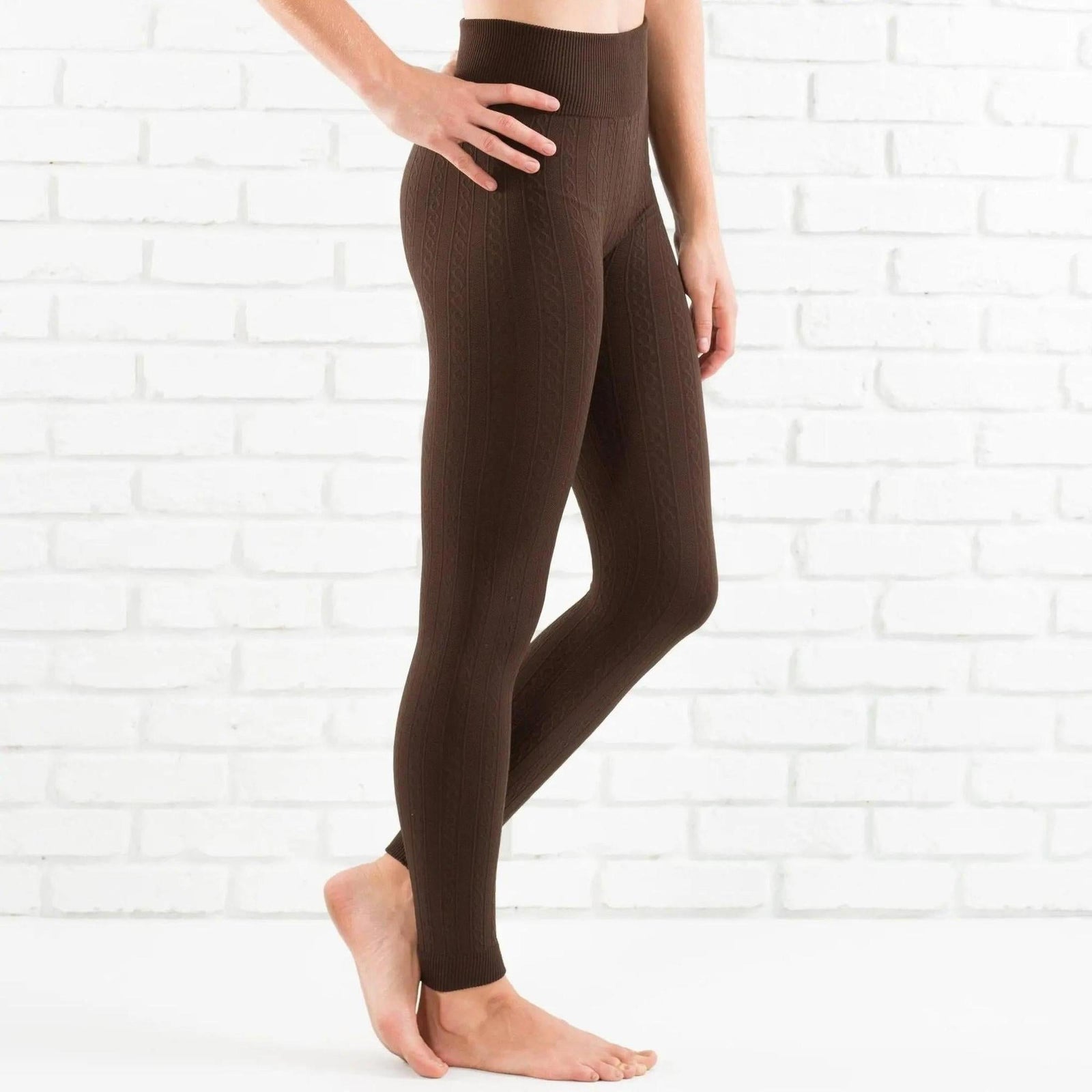 Cable Knit Fleece Lined Leggings | ( Sofra ) - Truly Contagious