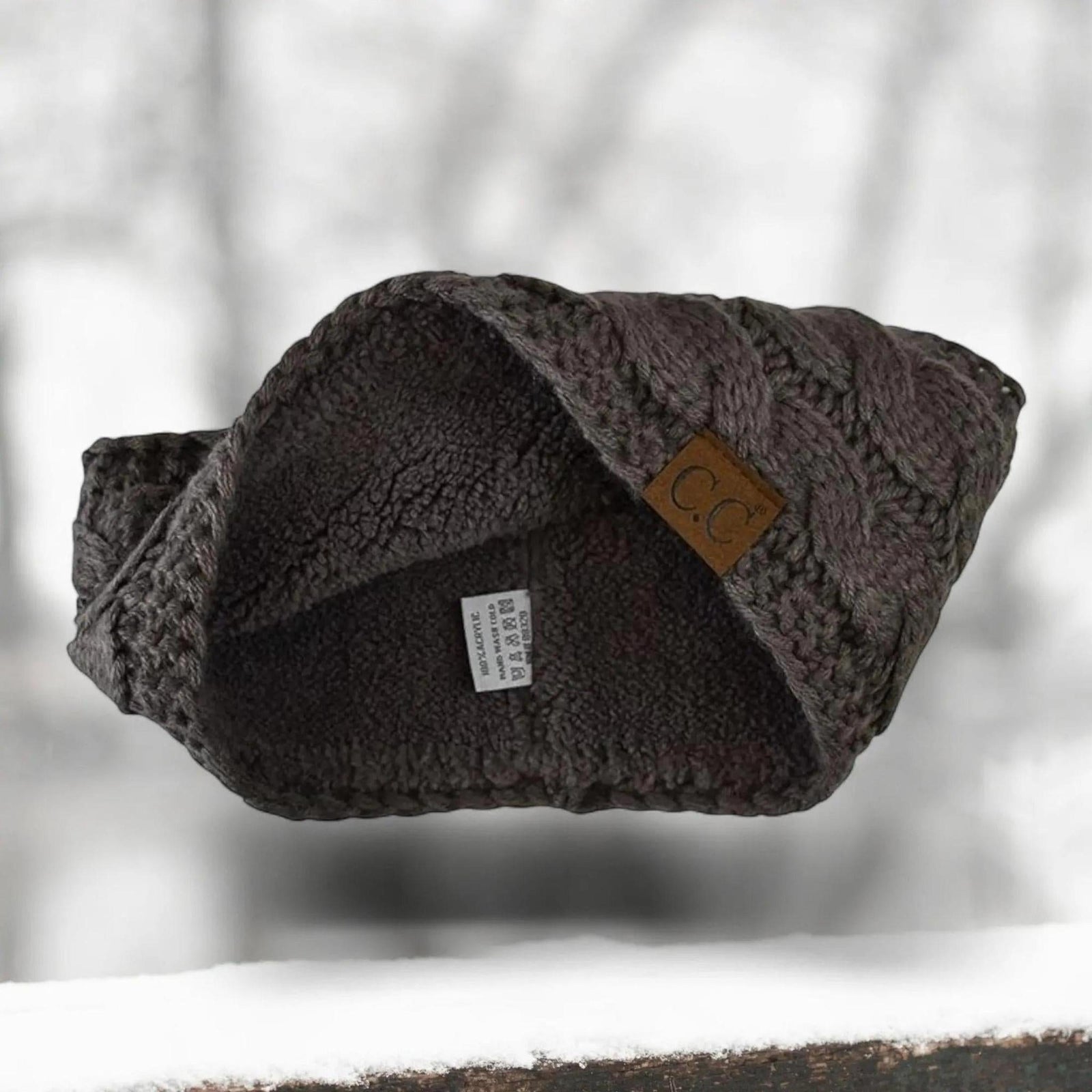 Cable Knit Lined Head Wrap for Women - Warm, Stylish Hair - Friendly Accessory | C.C. Brand - Truly Contagious