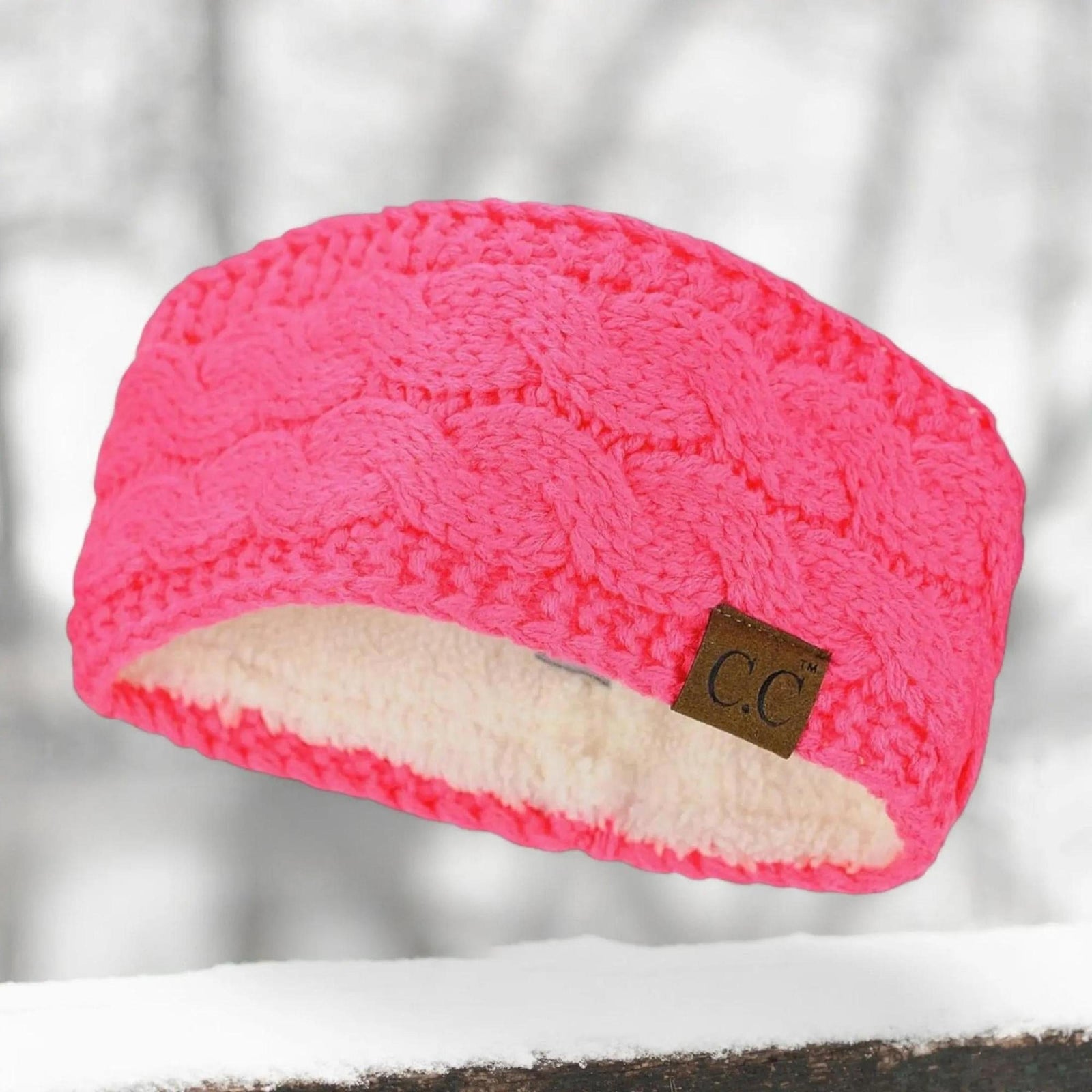 Cable Knit Lined Head Wrap for Women - Warm, Stylish Hair - Friendly Accessory | C.C. Brand - Truly Contagious