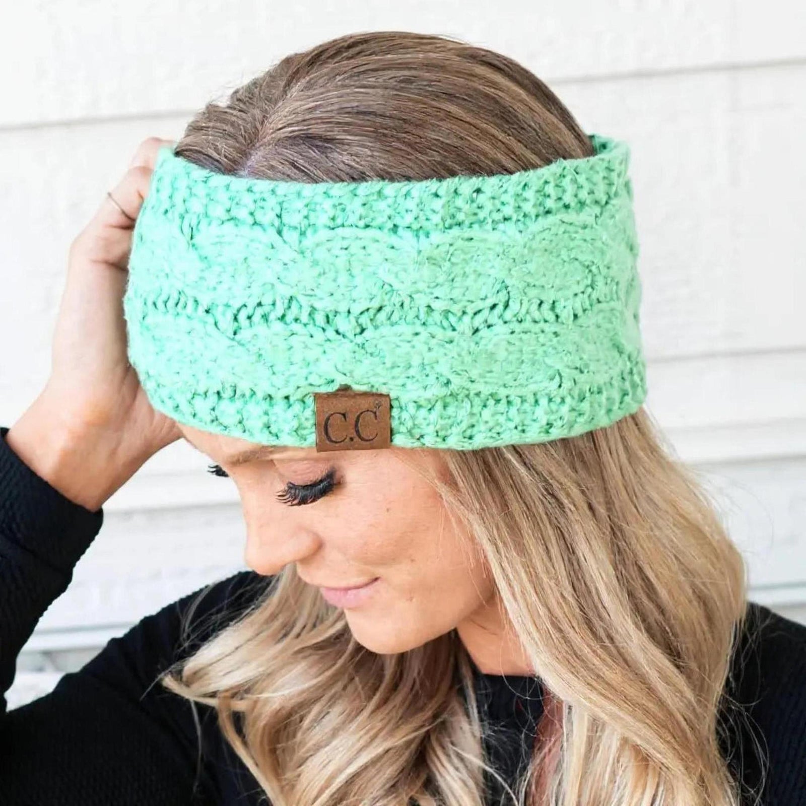 Cable Knit Lined Head Wrap for Women - Warm, Stylish Hair - Friendly Accessory | C.C. Brand - Truly Contagious