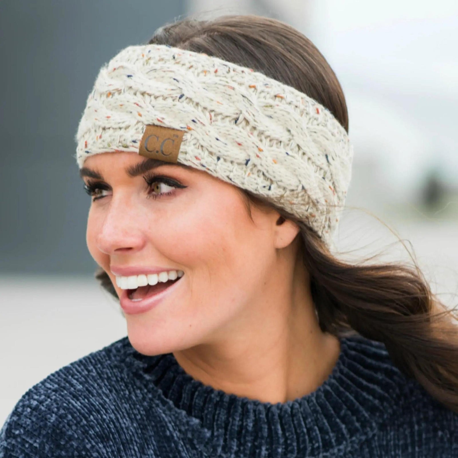 Cable Knit Lined Head Wrap for Women - Warm, Stylish Hair - Friendly Accessory | C.C. Brand - Truly Contagious