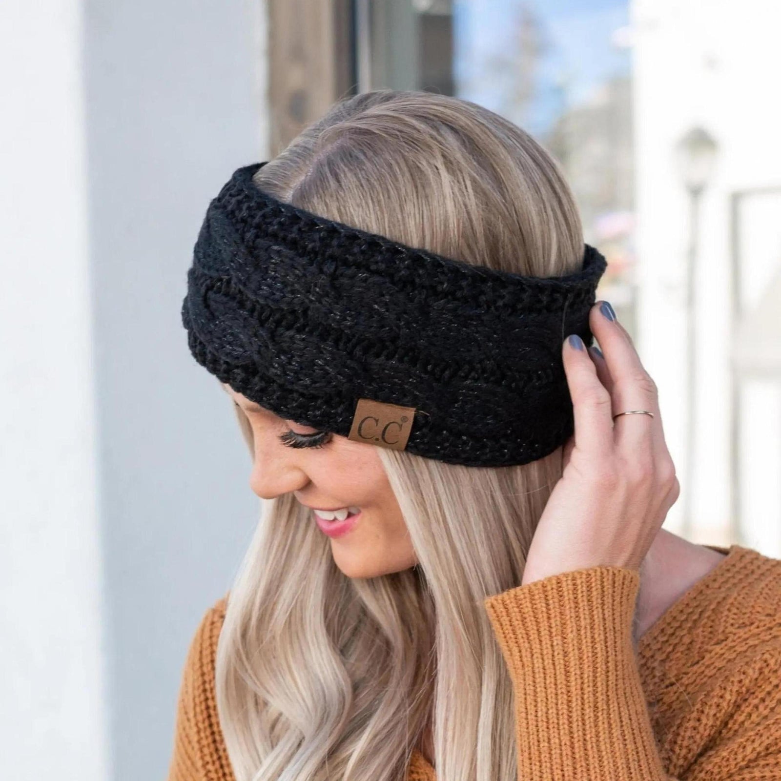 Cable Knit Lined Head Wrap for Women - Warm, Stylish Hair - Friendly Accessory | C.C. Brand - Truly Contagious