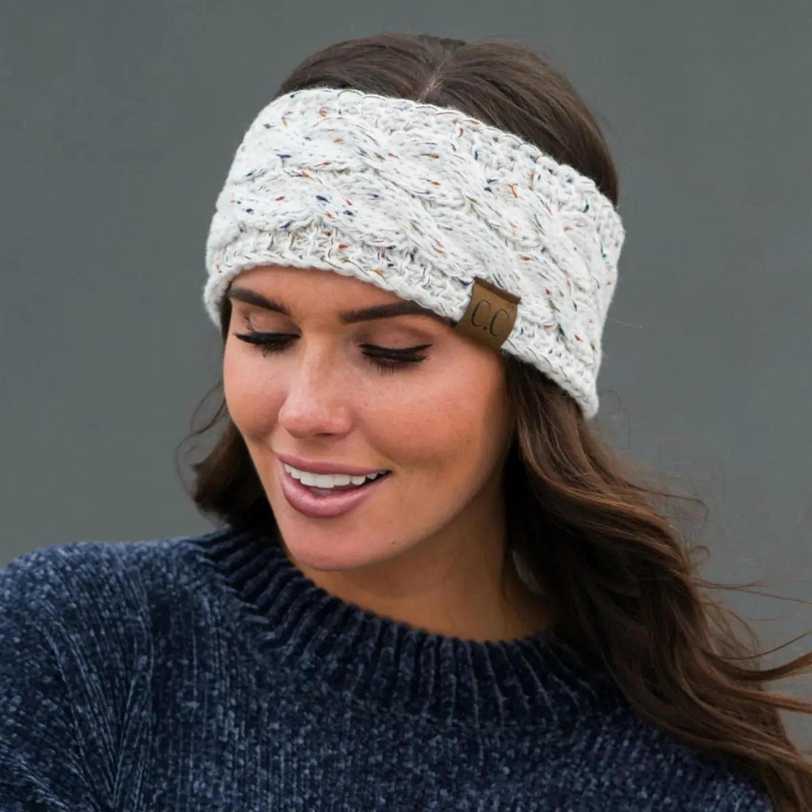 Cable Knit Lined Head Wrap for Women - Warm, Stylish Hair - Friendly Accessory | C.C. Brand - Truly Contagious