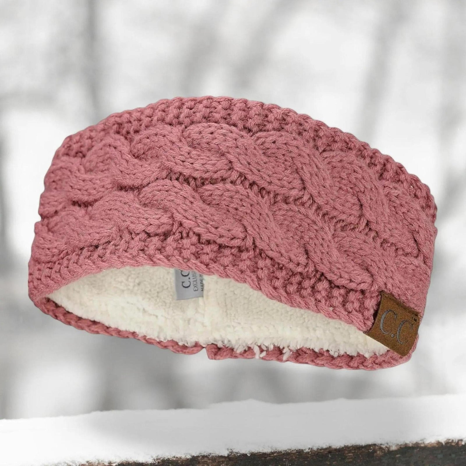 Cable Knit Lined Head Wrap for Women - Warm, Stylish Hair - Friendly Accessory | C.C. Brand - Truly Contagious