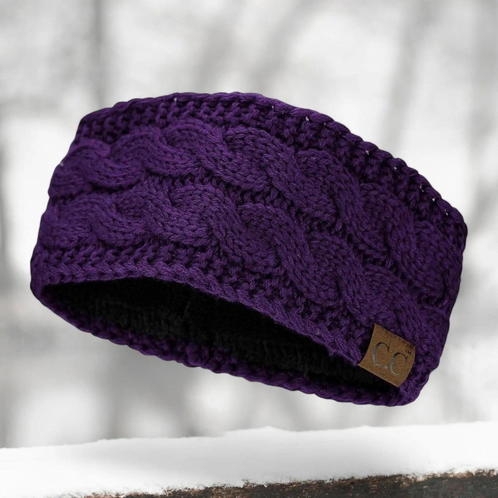 Cable Knit Lined Head Wrap for Women - Warm, Stylish Hair - Friendly Accessory | C.C. Brand - Truly Contagious