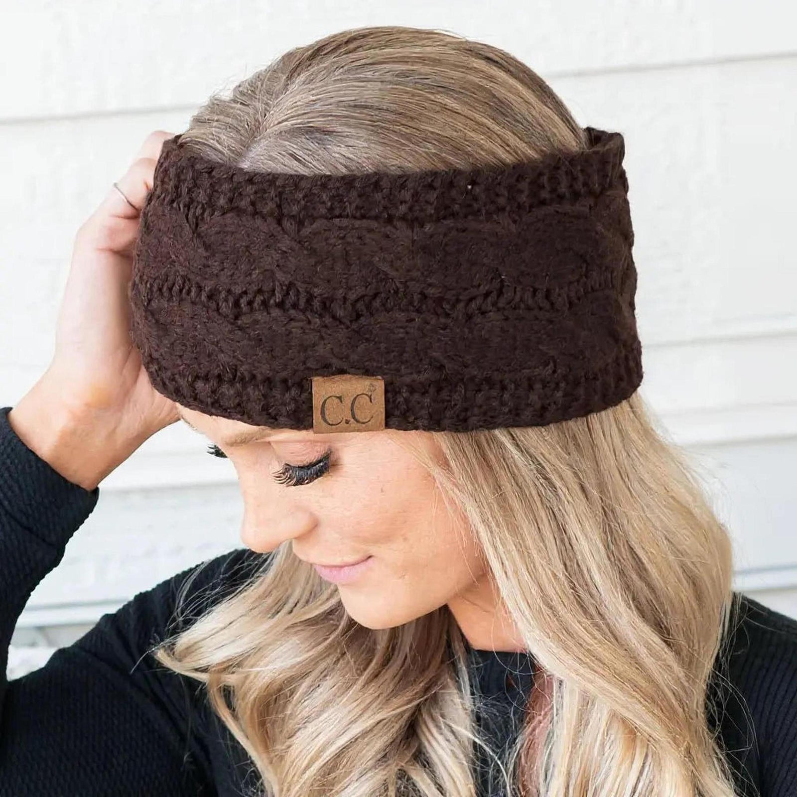 Cable Knit Lined Head Wrap for Women - Warm, Stylish Hair - Friendly Accessory | C.C. Brand - Truly Contagious