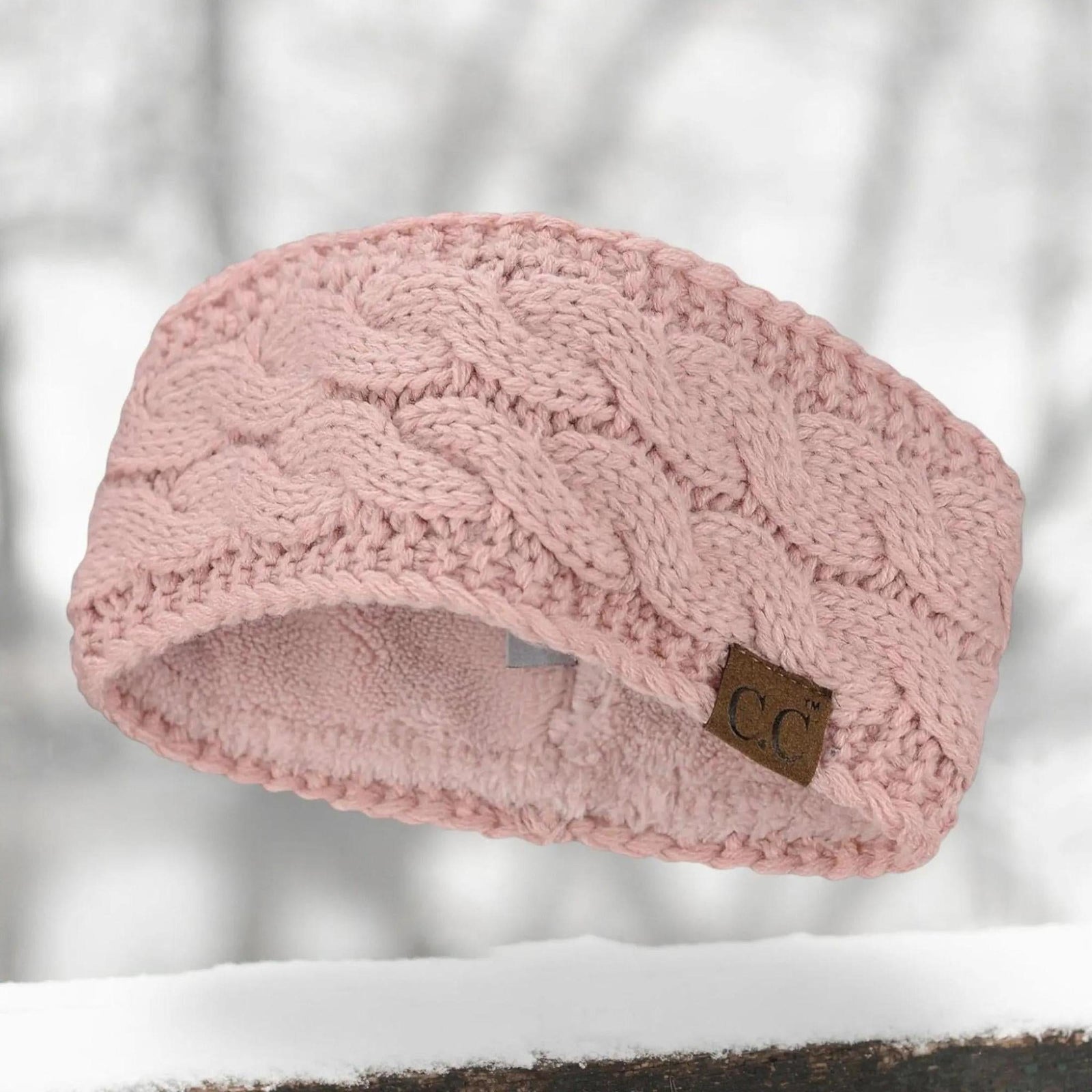 Cable Knit Lined Head Wrap for Women - Warm, Stylish Hair - Friendly Accessory | C.C. Brand - Truly Contagious