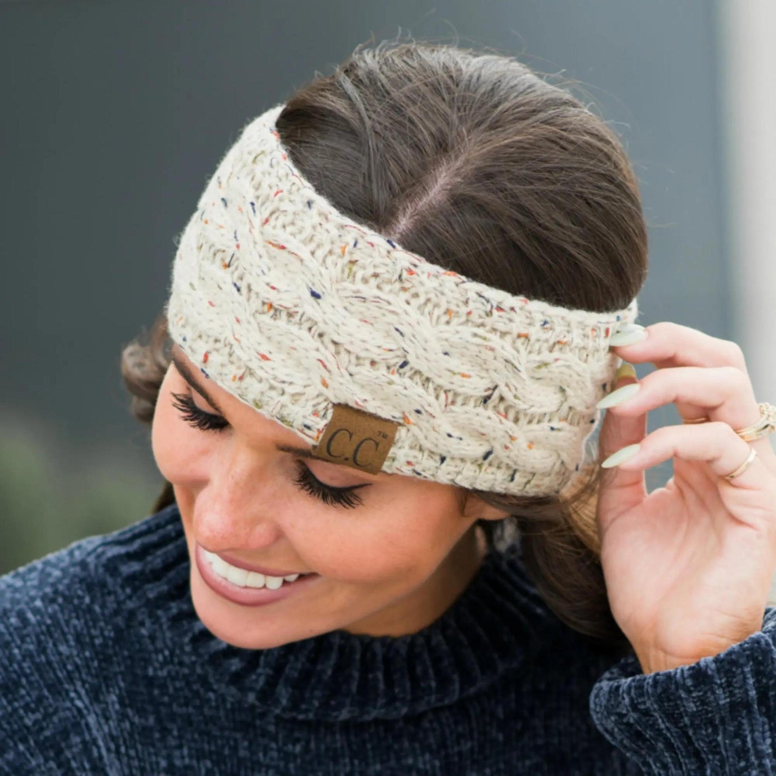 Cable Knit Lined Head Wrap for Women - Warm, Stylish Hair - Friendly Accessory | C.C. Brand - Truly Contagious