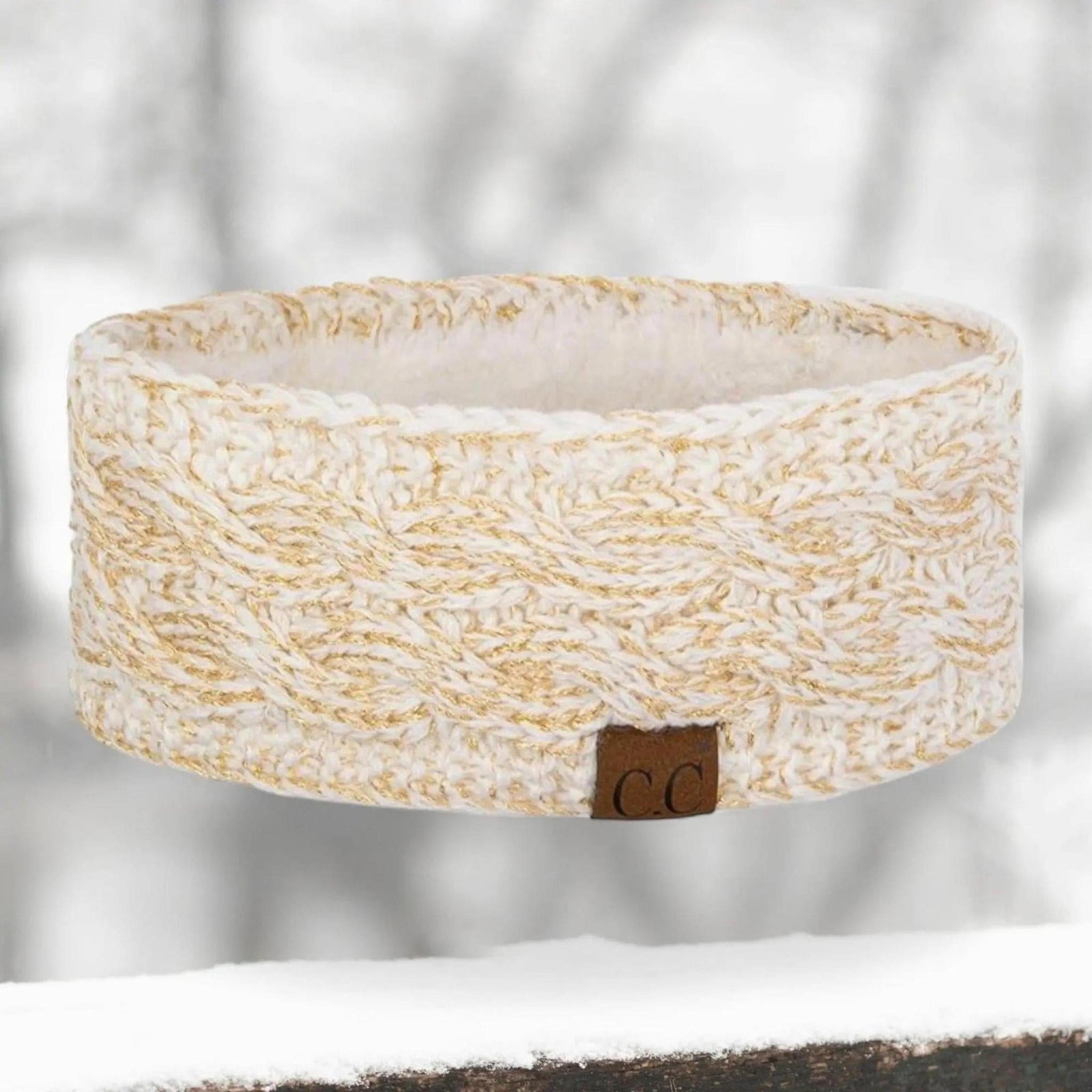 Cable Knit Lined Head Wrap for Women - Warm, Stylish Hair - Friendly Accessory | C.C. Brand - Truly Contagious