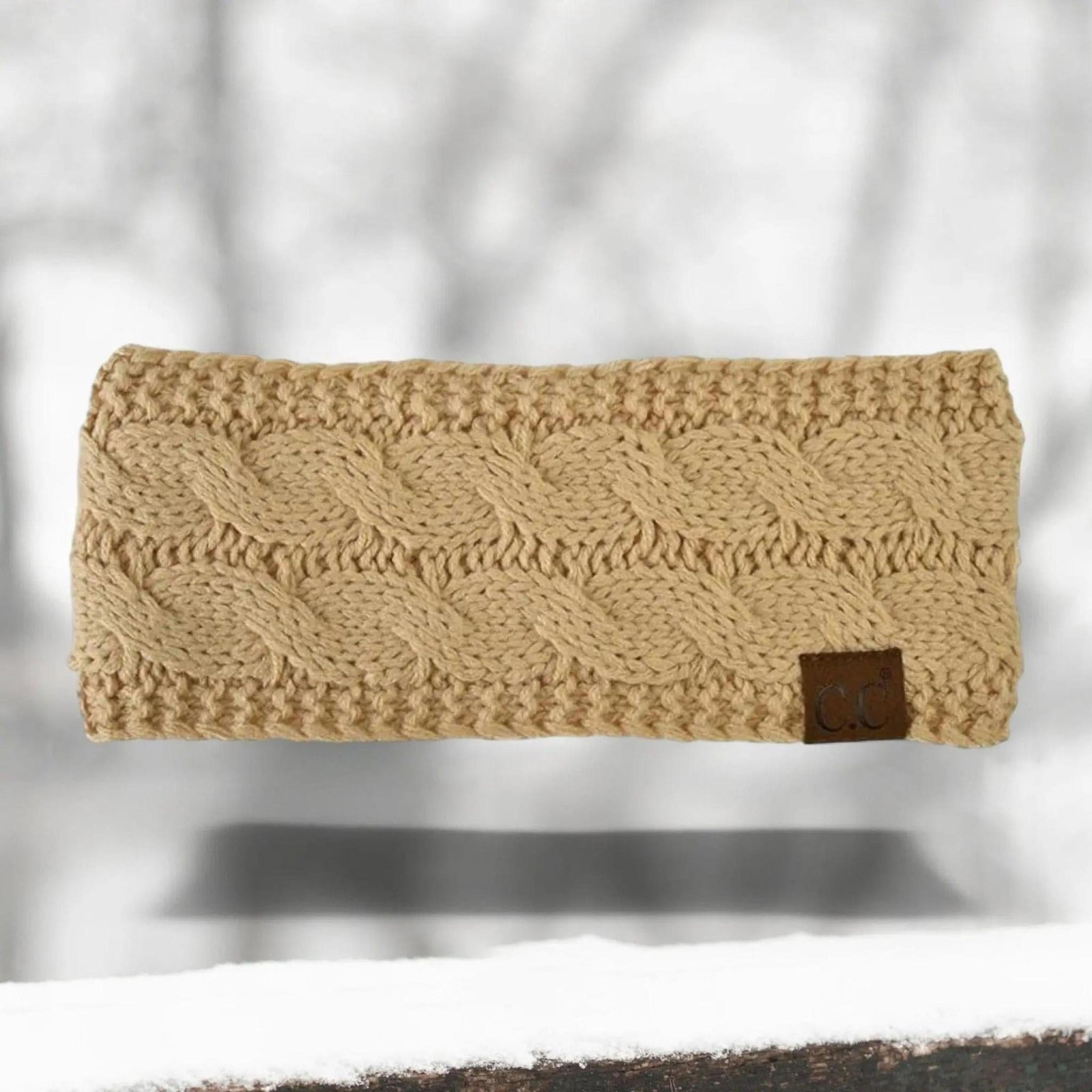 Cable Knit Lined Head Wrap for Women - Warm, Stylish Hair - Friendly Accessory | C.C. Brand - Truly Contagious