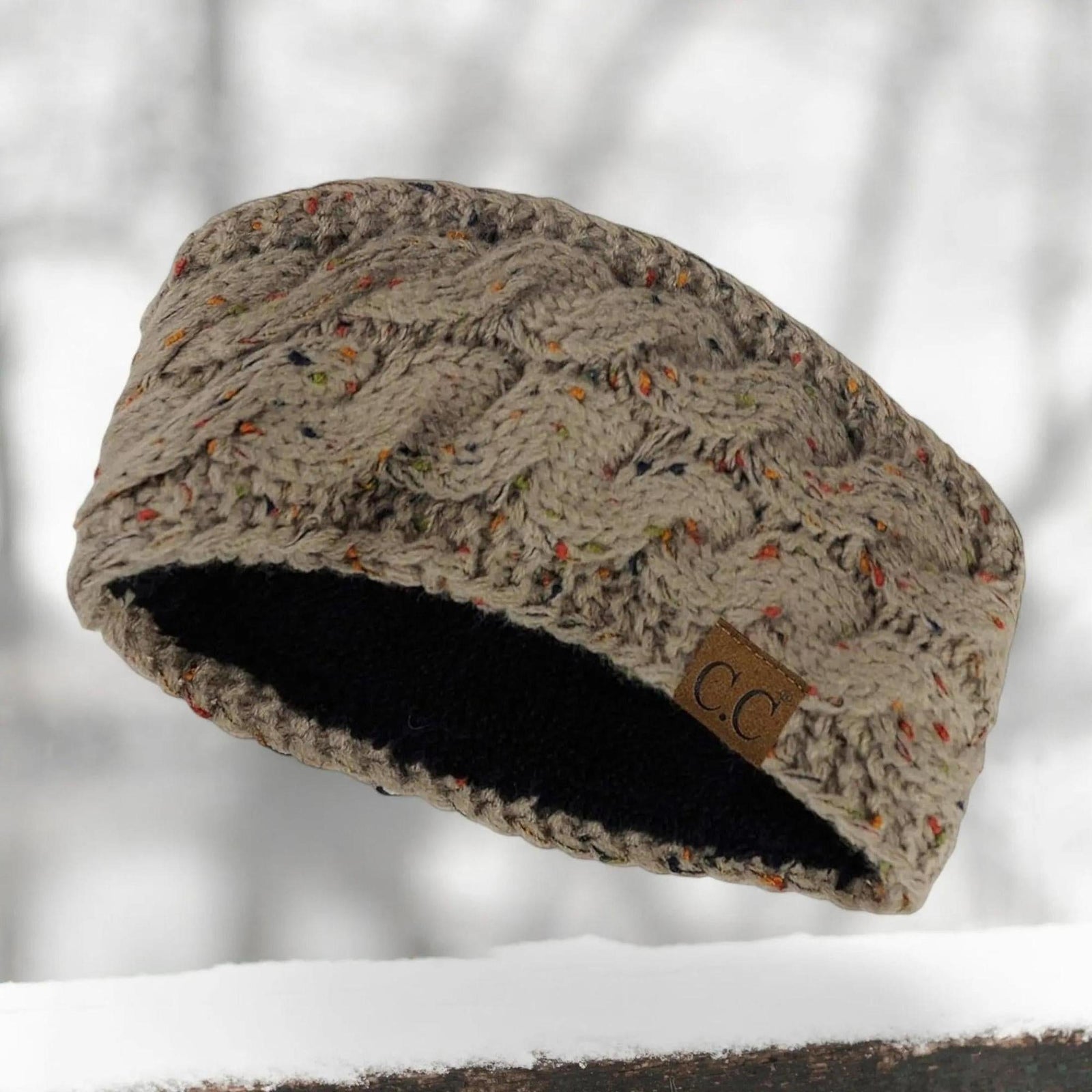 Cable Knit Lined Head Wrap for Women - Warm, Stylish Hair - Friendly Accessory | C.C. Brand - Truly Contagious