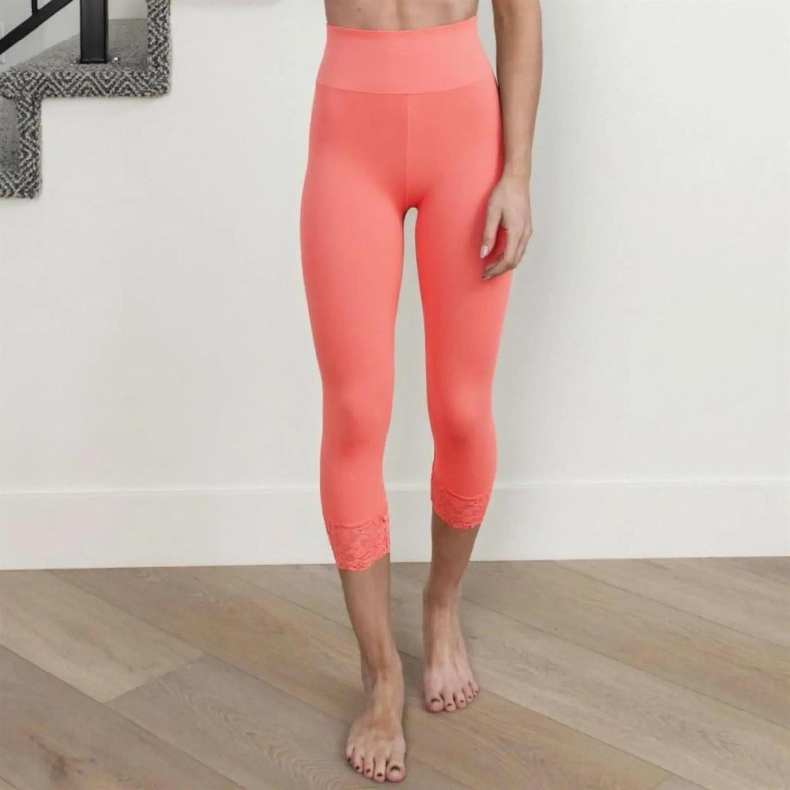 Capri Lace Accented Leggings | Zenana - Truly Contagious