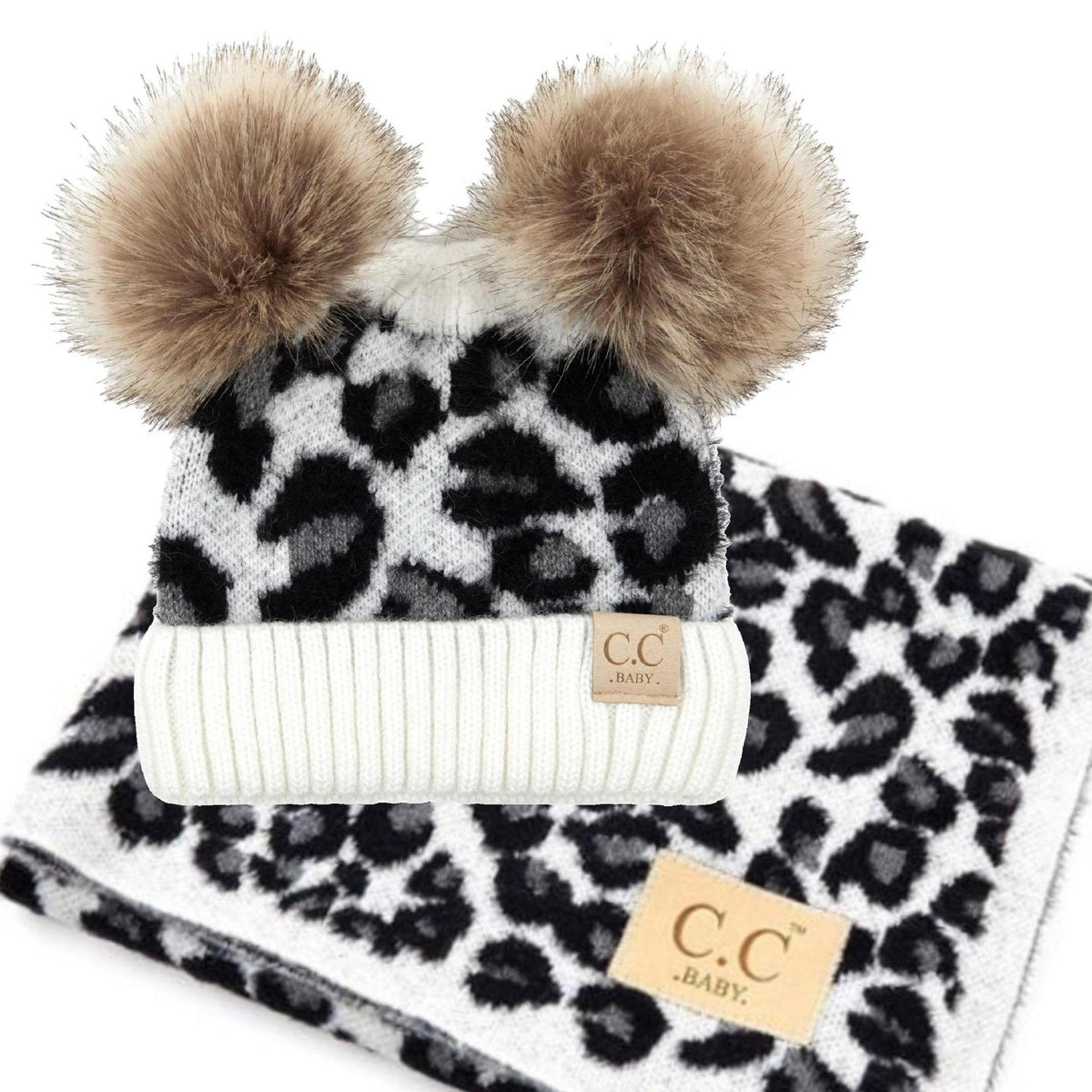 CC Baby Leopard Gift Set, Blanket and Double Pom, Newborn to 12 Months, 1 - 5 Years - Truly Contagious