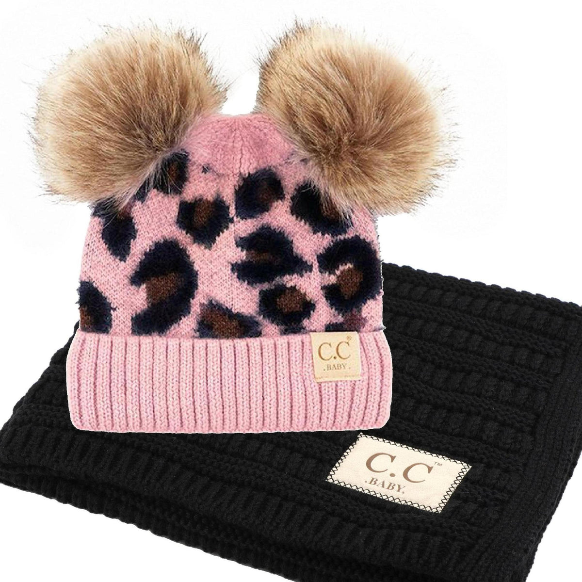 CC Baby Leopard Gift Set, Blanket and Double Pom, Newborn to 12 Months, 1 - 5 Years - Truly Contagious