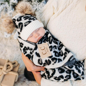 CC Baby Leopard Gift Set, Blanket and Double Pom, Newborn to 12 Months, 1 - 5 Years - Truly Contagious