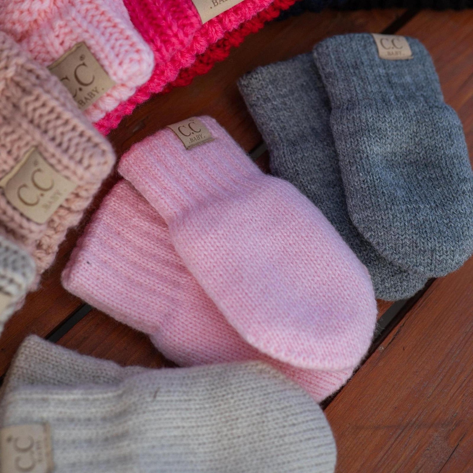 CC Baby Pom Pom Beanie and Mittens Set - Truly Contagious