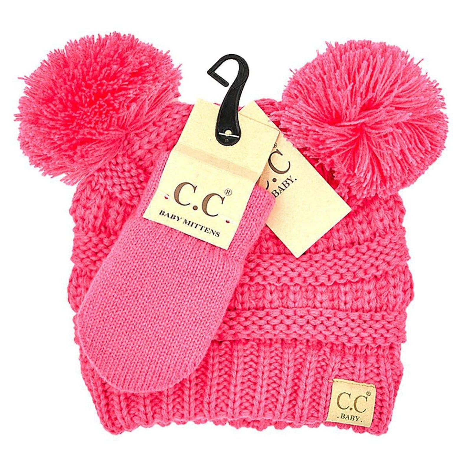 CC Baby Pom Pom Beanie and Mittens Set - Truly Contagious