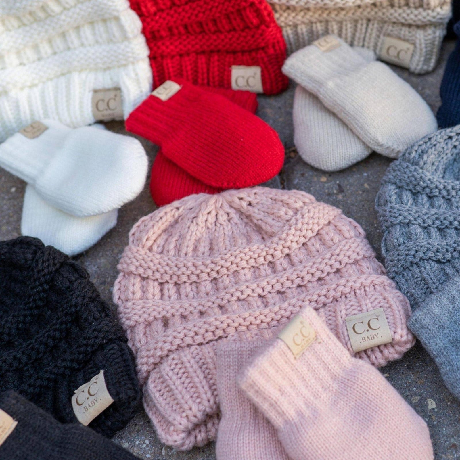 CC Baby Unisex Beanie and Mitten Set for Newborn to 12 Months - Truly Contagious