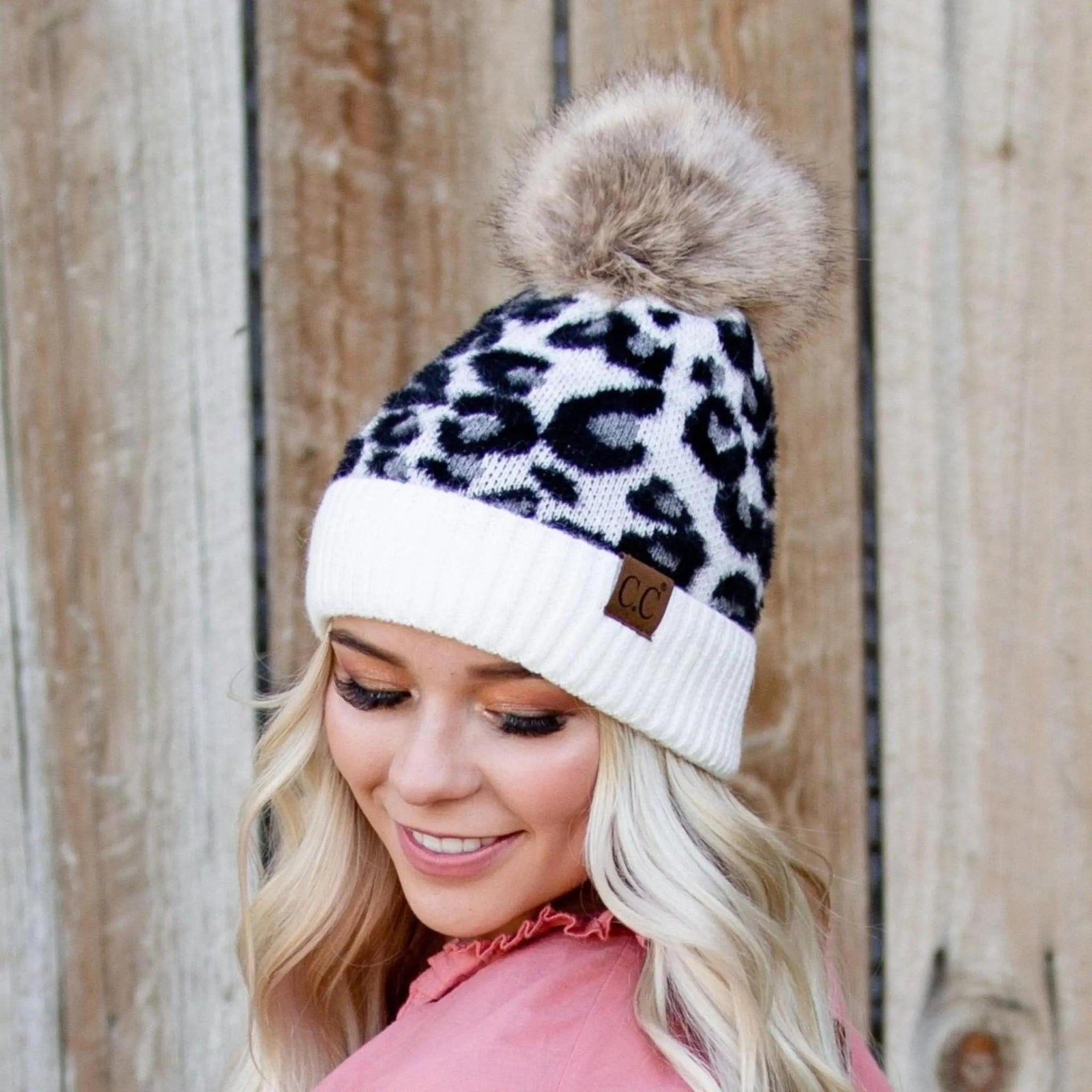 CC Beanie Leopard Pom Winter Hats for Adult and Kids by Truly Contagious - Truly Contagious