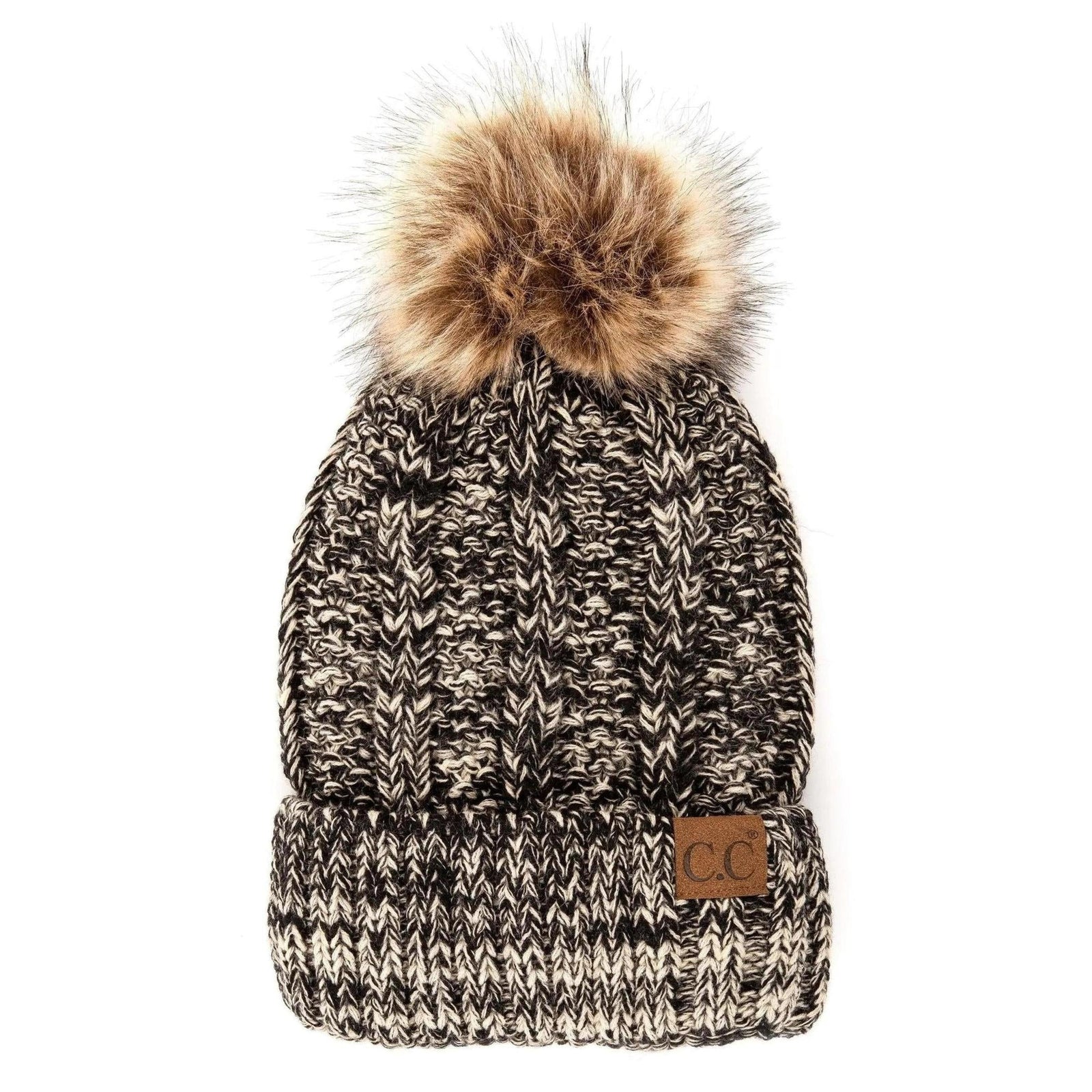 CC Bold Pom Accented Kids Youth to Adult Beanies Hats - Truly Contagious