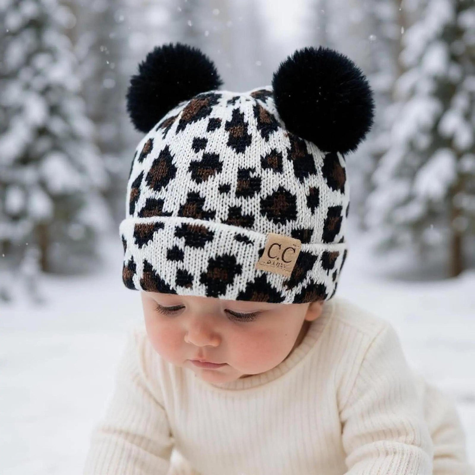 CC Brand Baby Animal Print Newborn - 12 Months Leopard Beanie - Truly Contagious